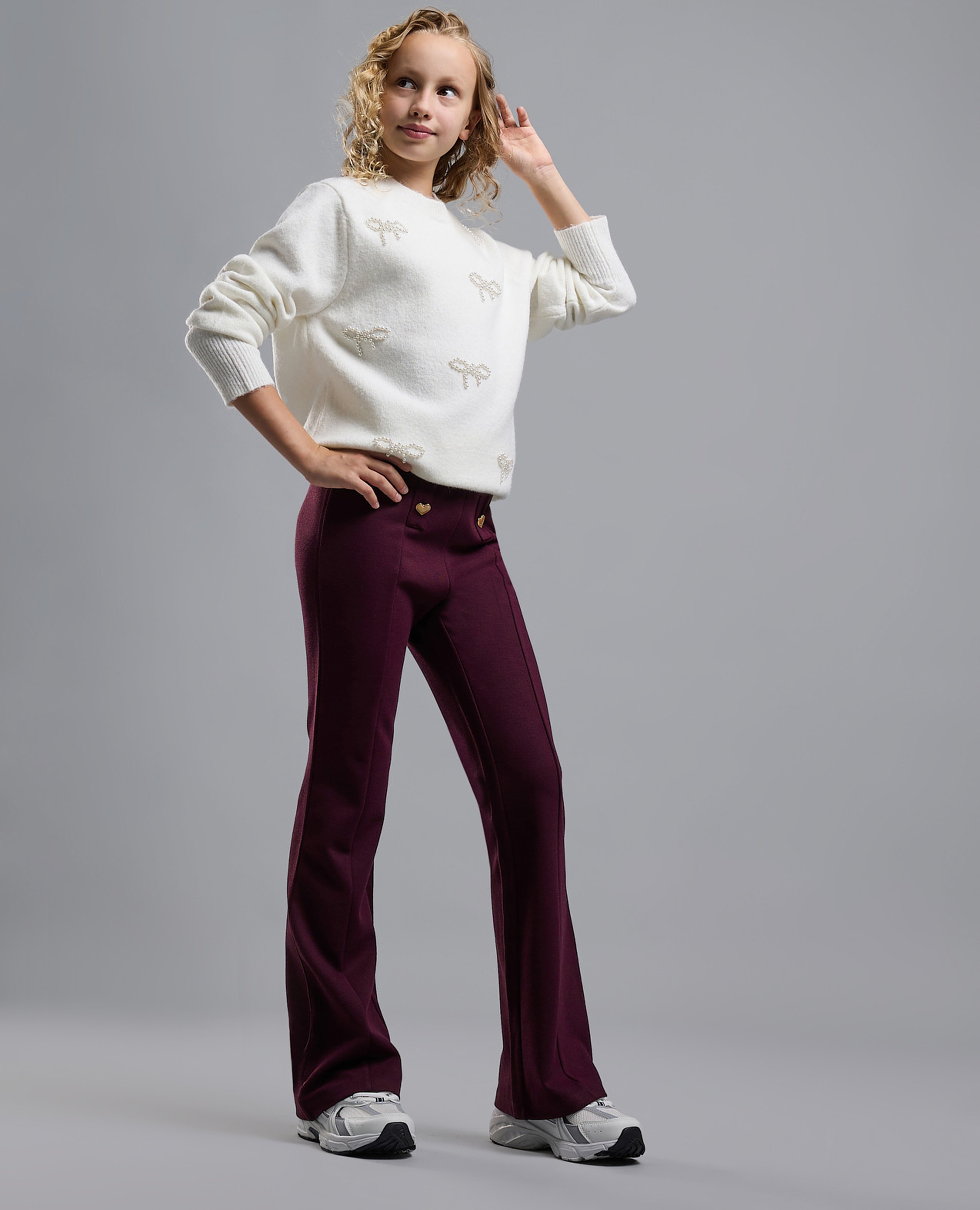 Solid Flared Pants with Elastic Waist