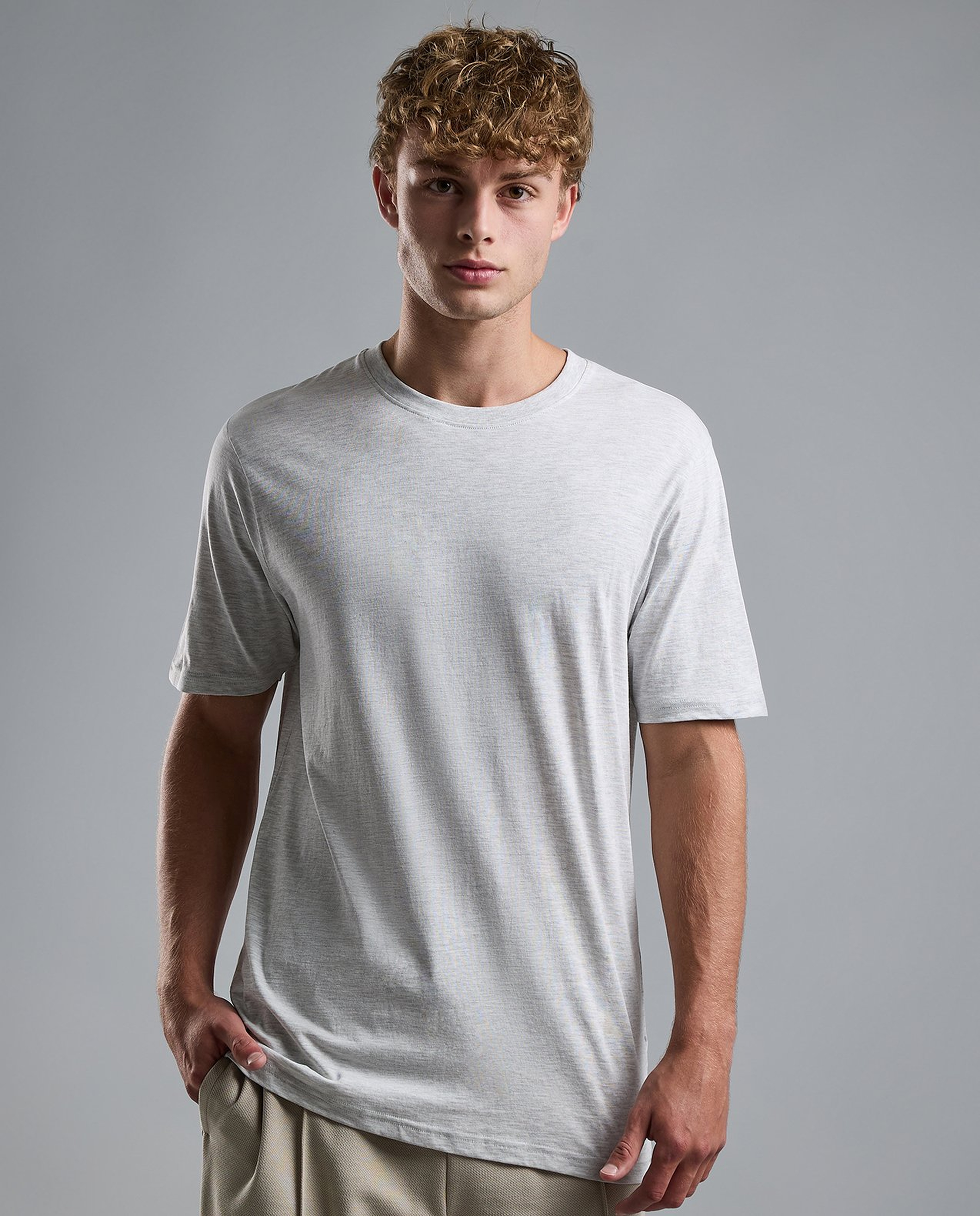 Solid T-Shirt with Crew Neck and Short Sleeves