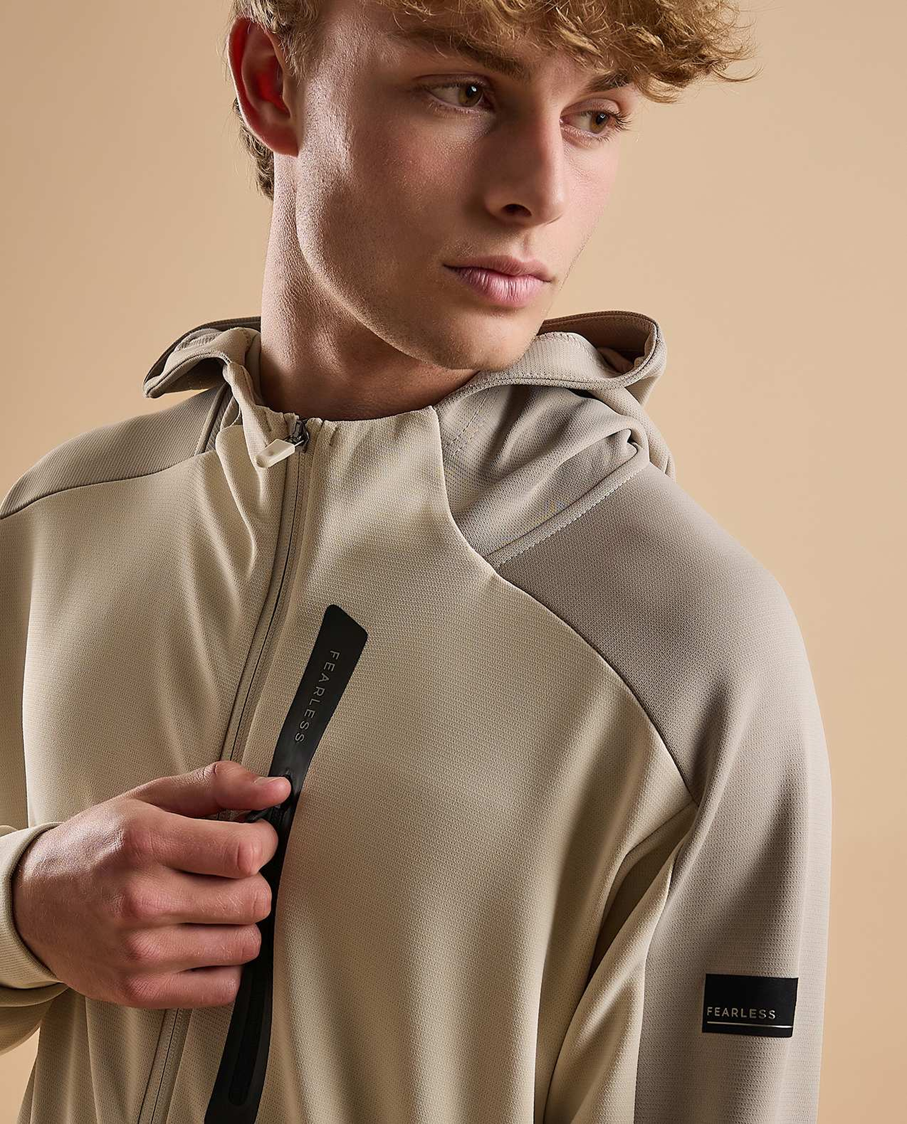 Solid Active Hooded Jacket with Zipper Closure