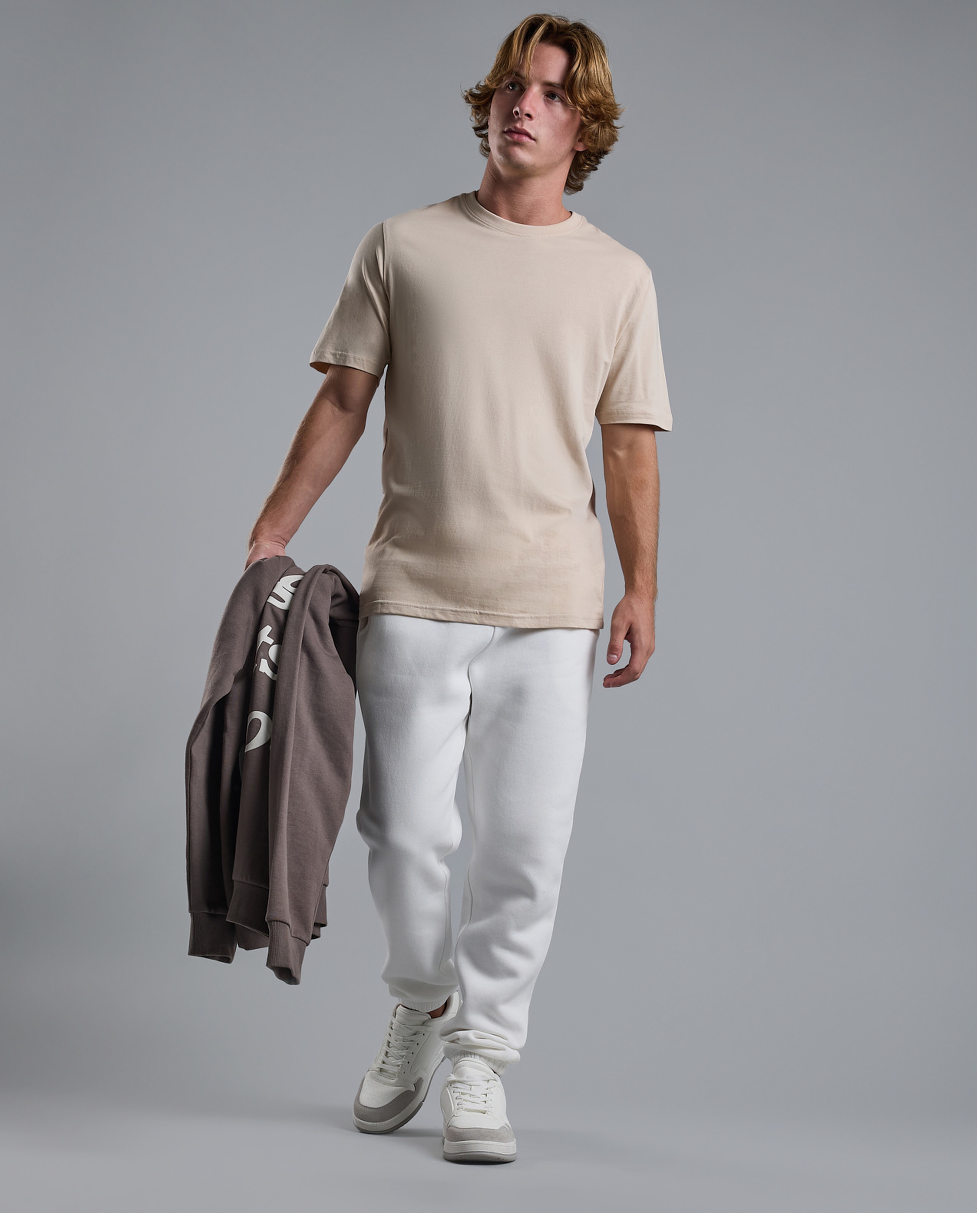 Solid T-Shirt with Crew Neck and Short Sleeves