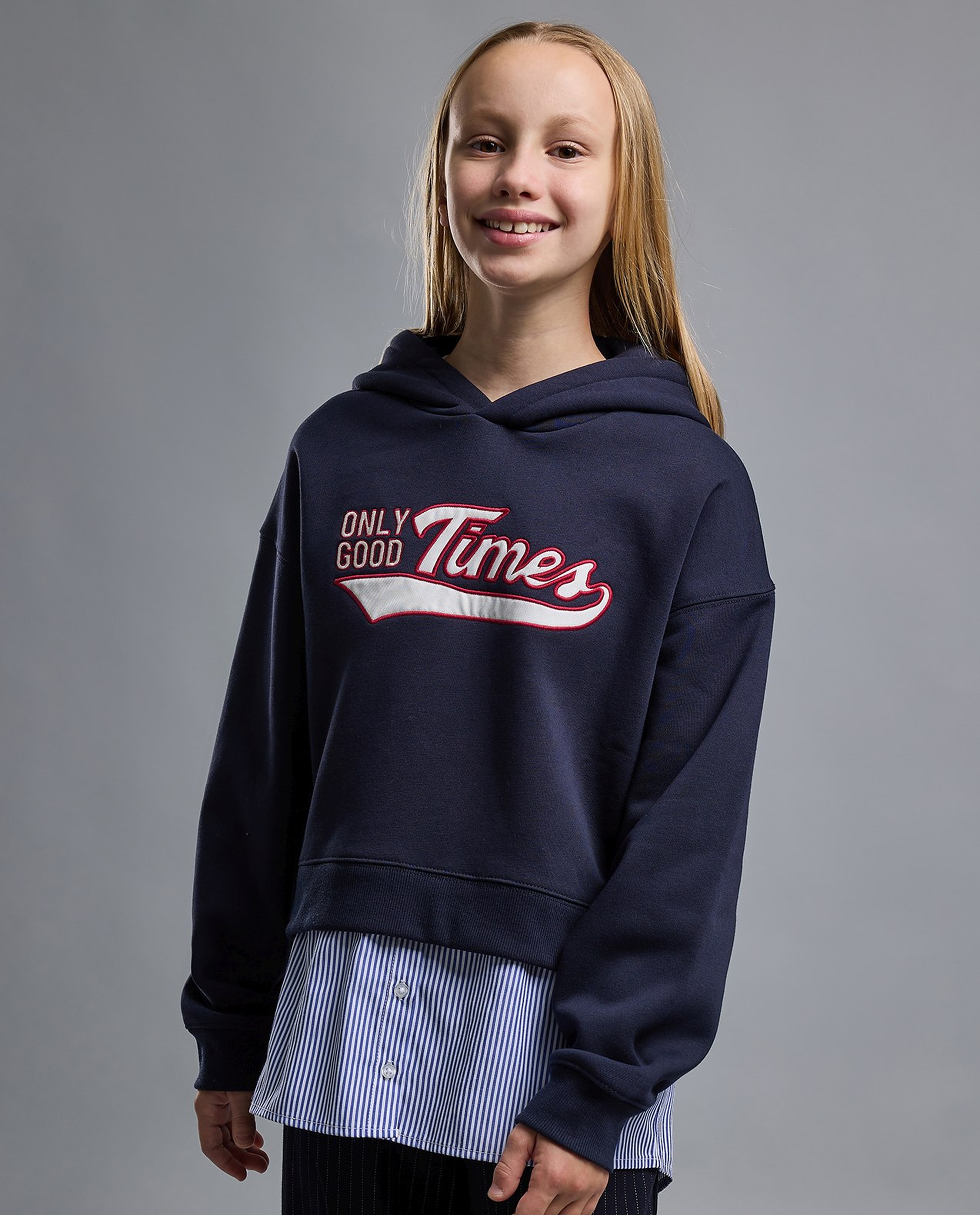 Typography Print Hoodie with Long Sleeves