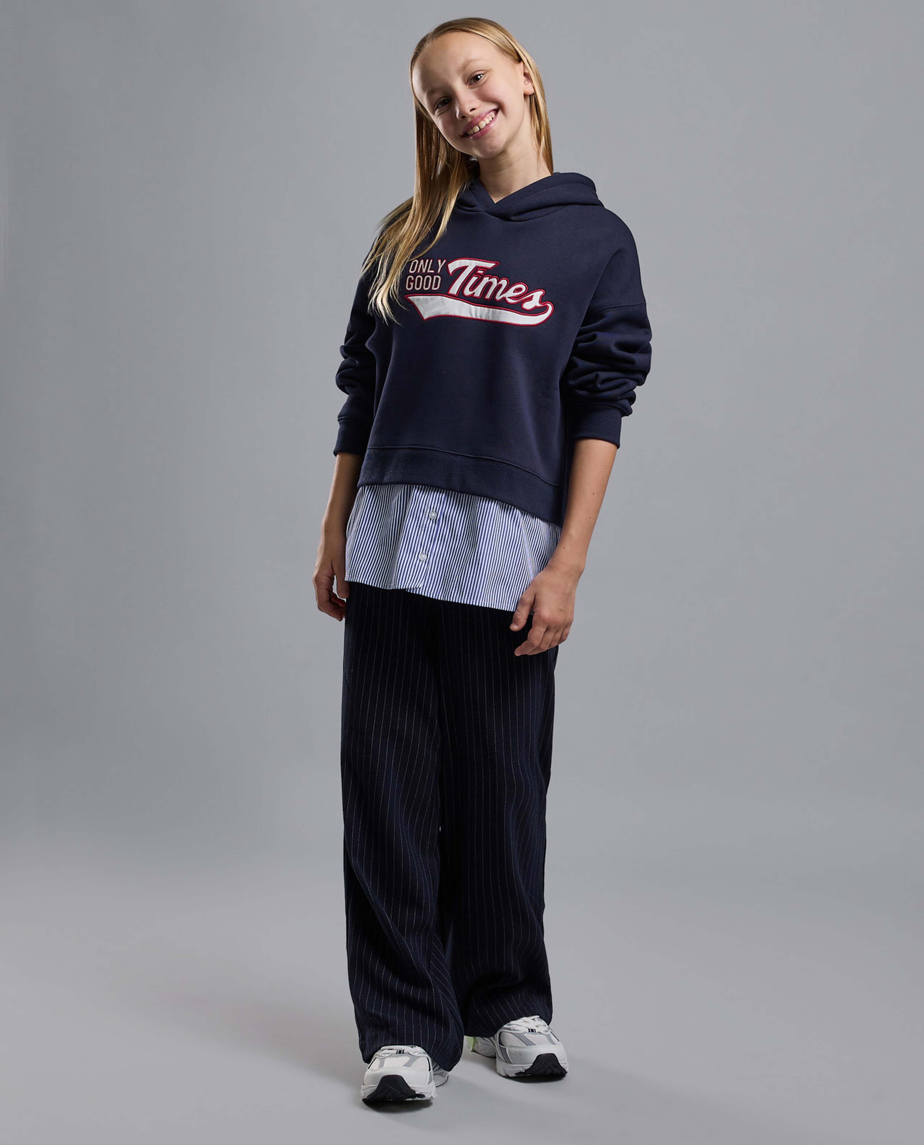 Typography Print Hoodie with Long Sleeves