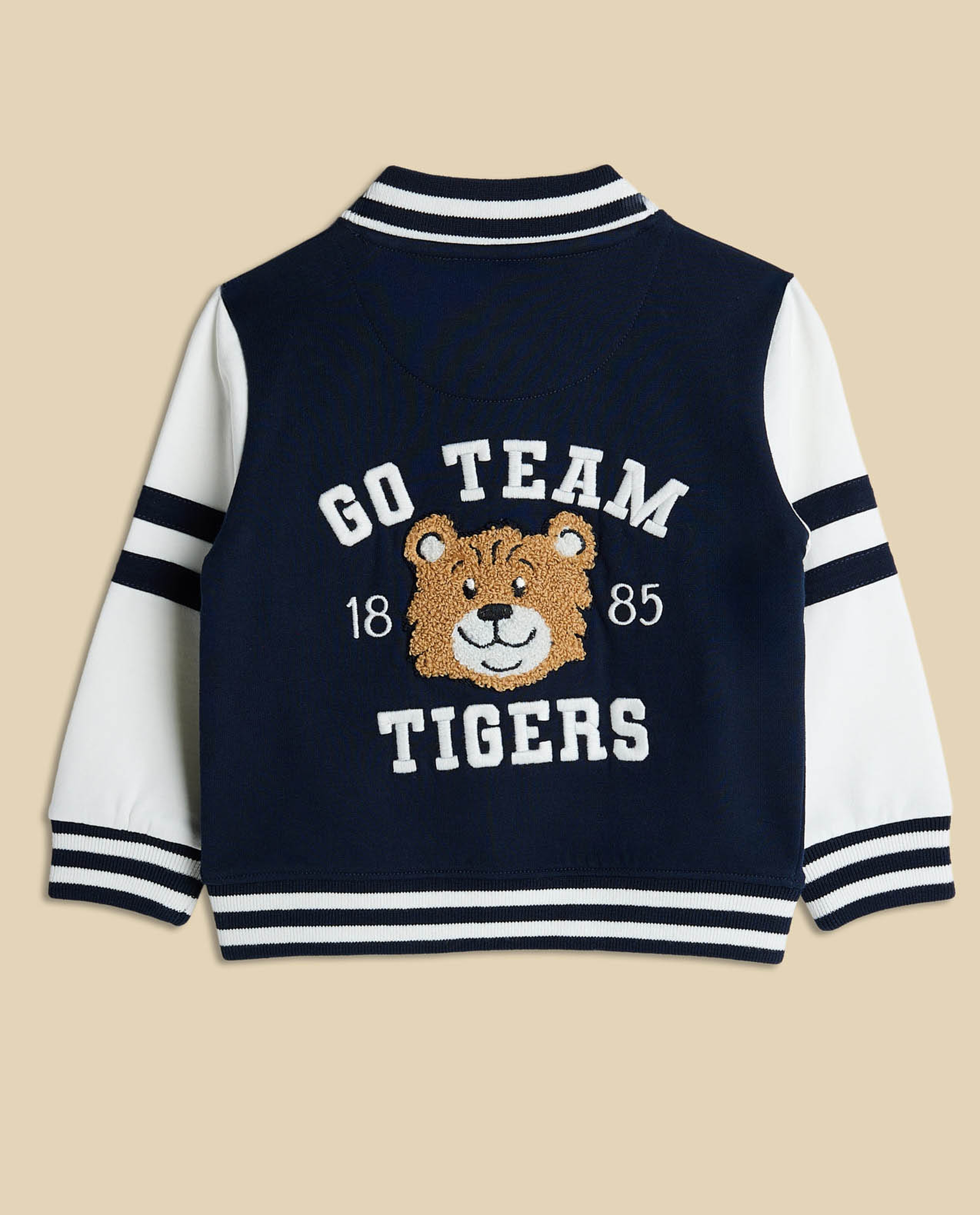 Color Block Jacket with Button Closure