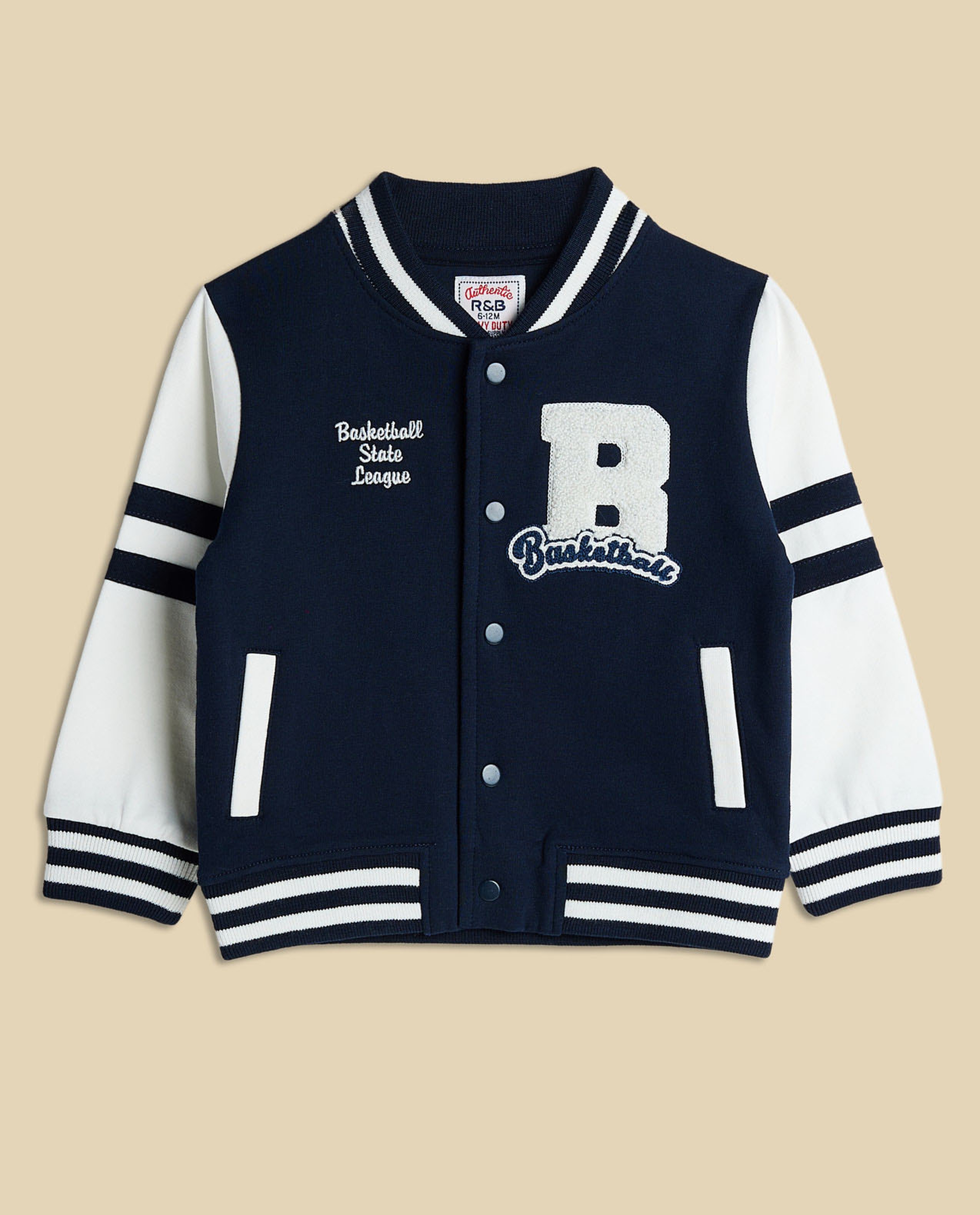 Color Block Jacket with Button Closure