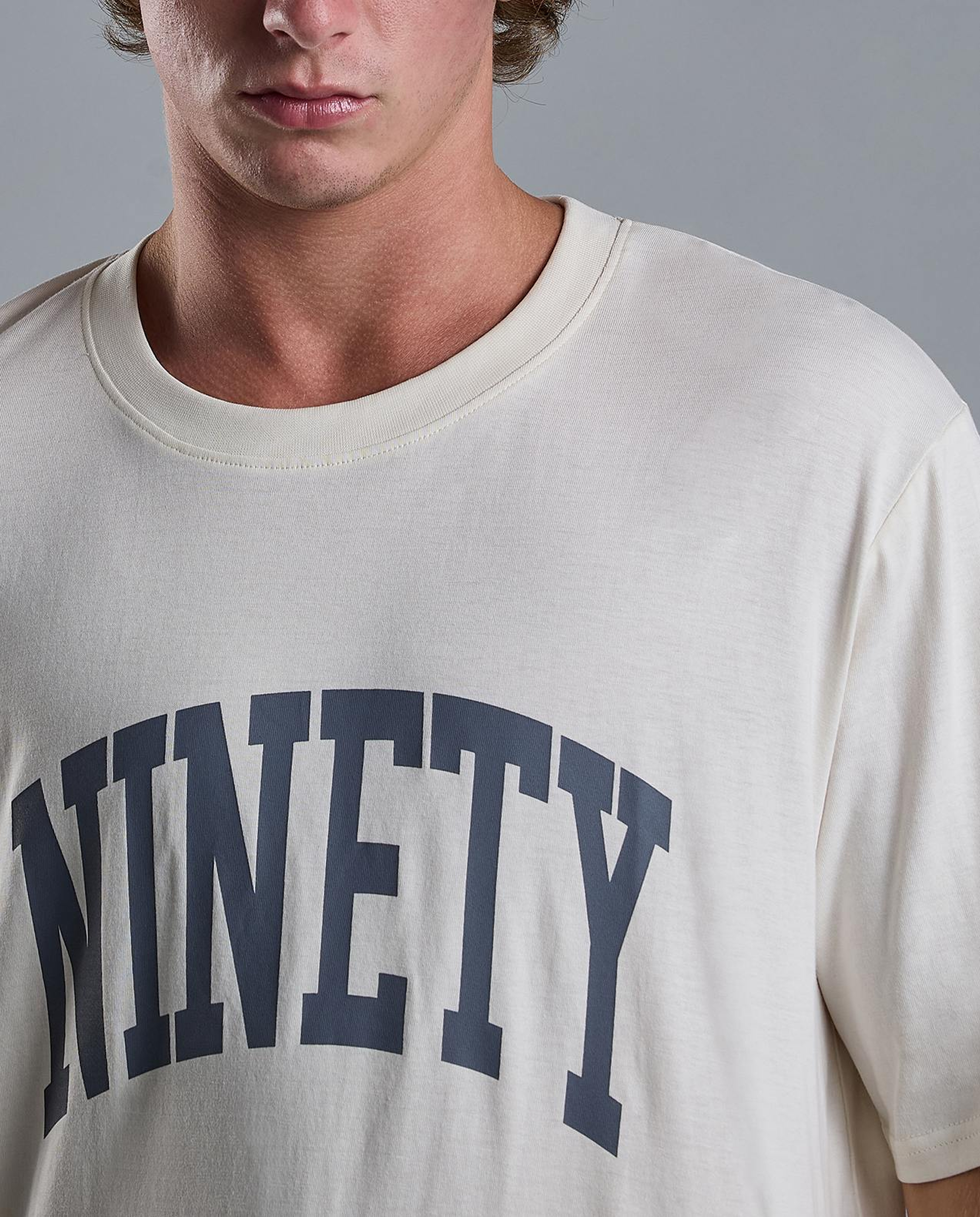 Typography Print T-Shirt with Crew Neck and Short Sleeves