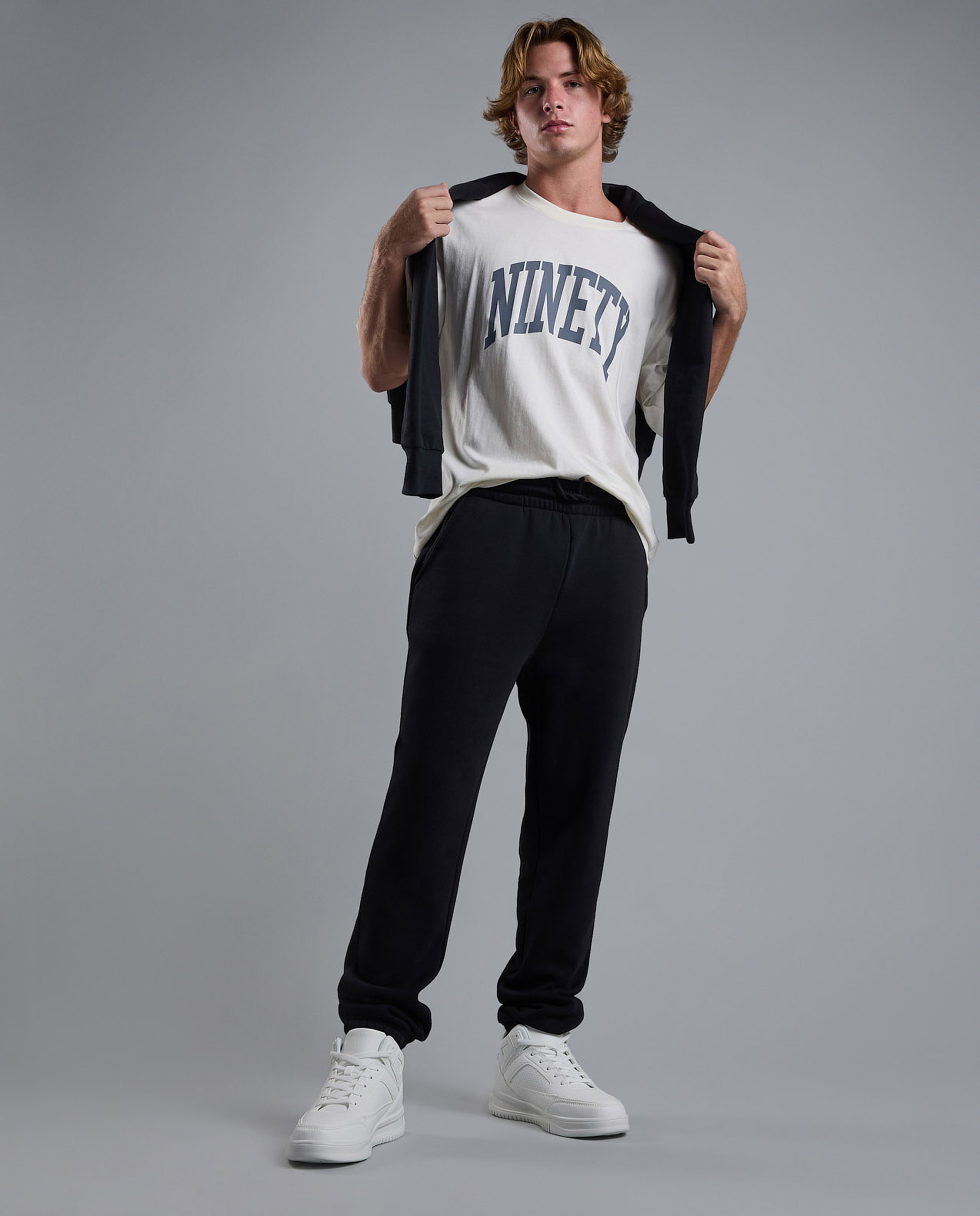 Typography Print T-Shirt with Crew Neck and Short Sleeves