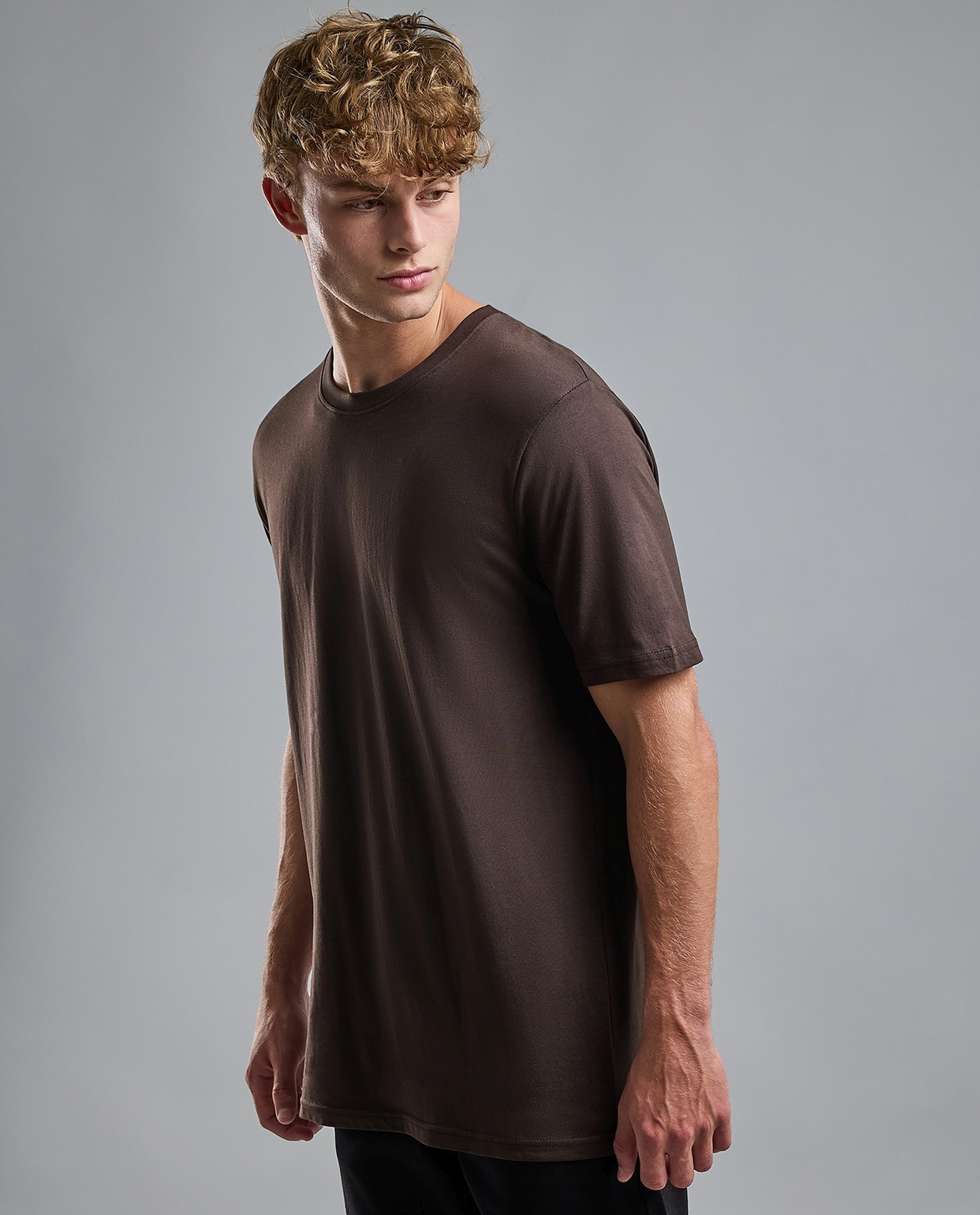 Solid T-Shirt with Crew Neck and Short Sleeves