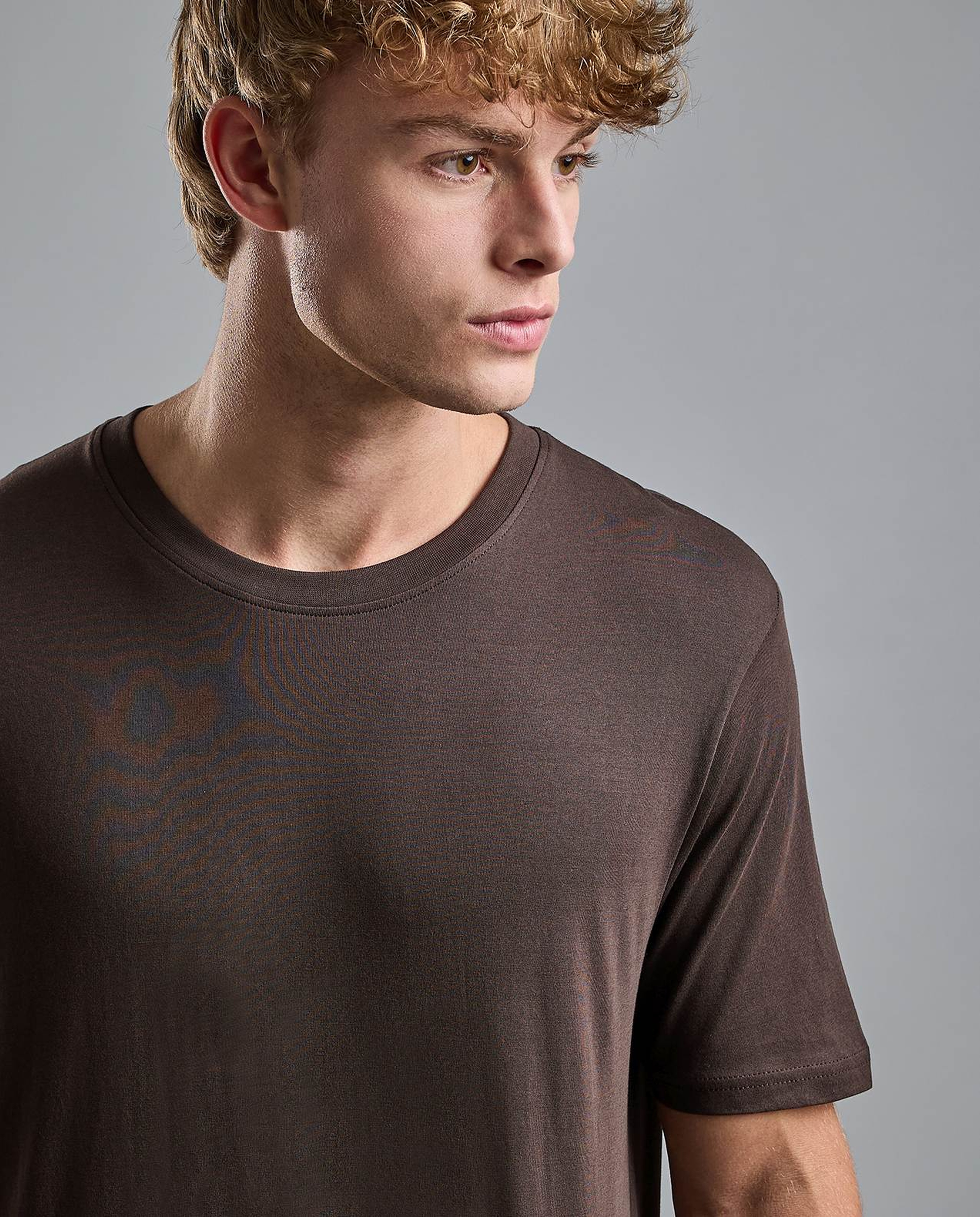 Solid T-Shirt with Crew Neck and Short Sleeves