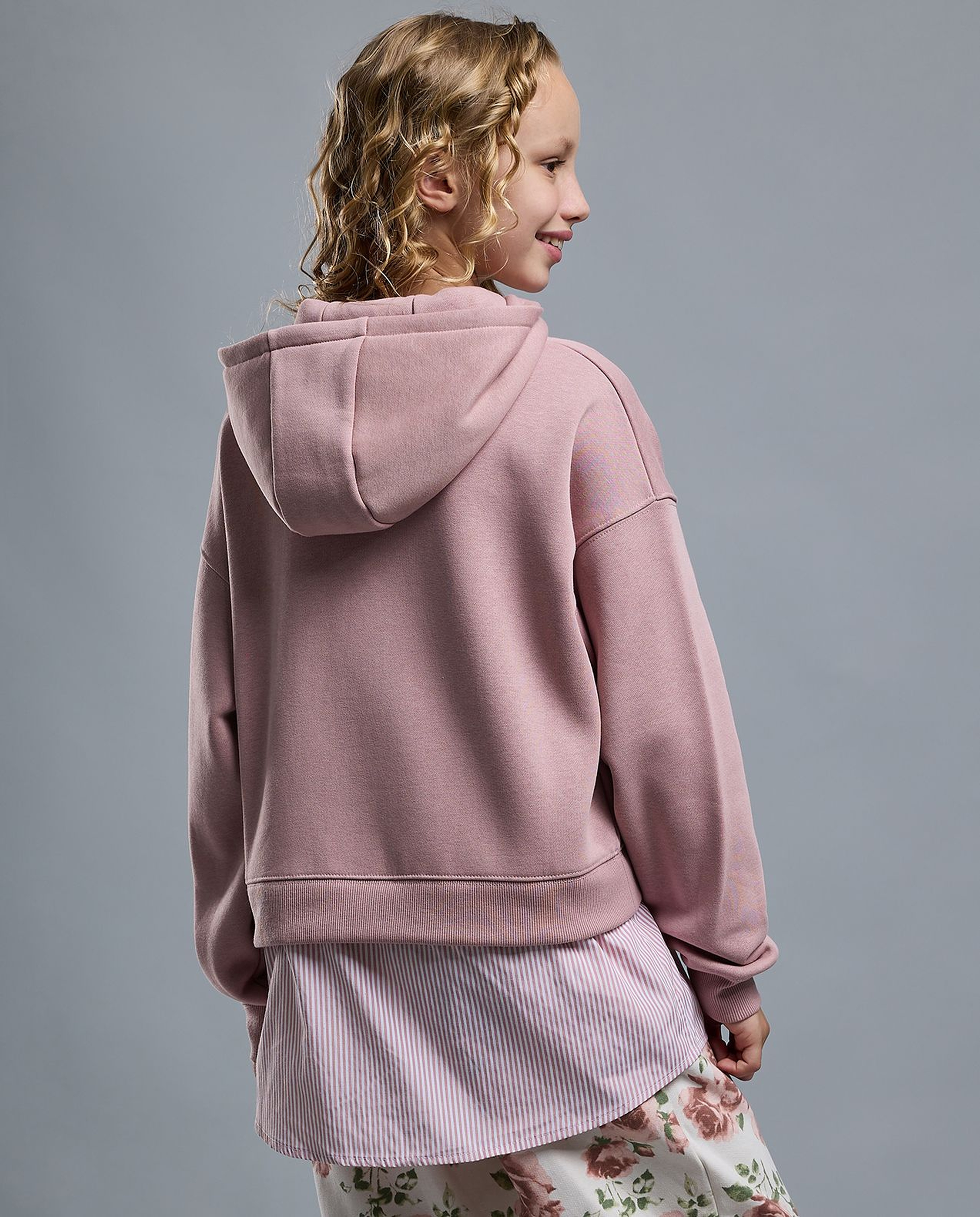 Typography Print Hoodie with Long Sleeves