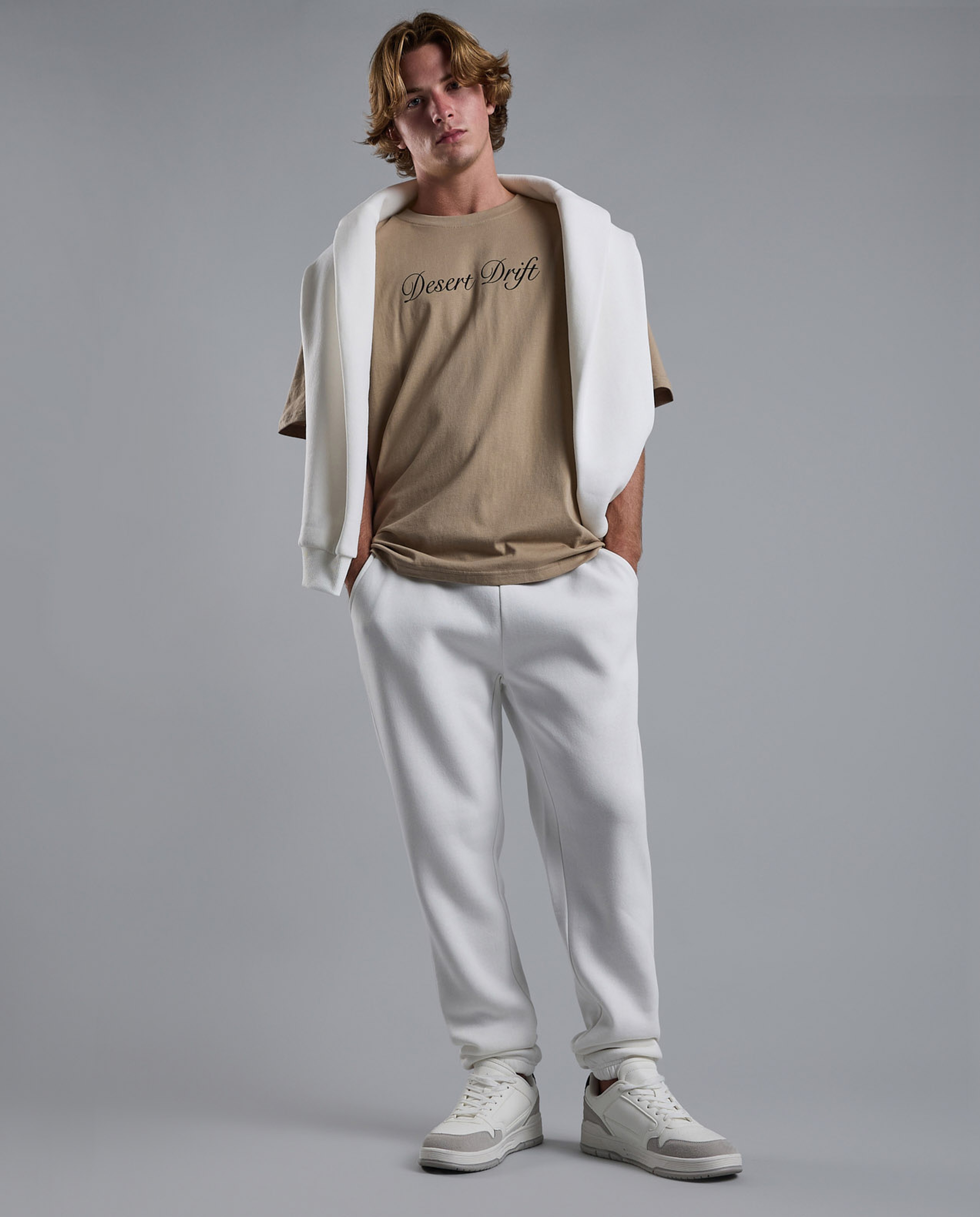 Typography Print T-Shirt with Crew Neck and Short Sleeves