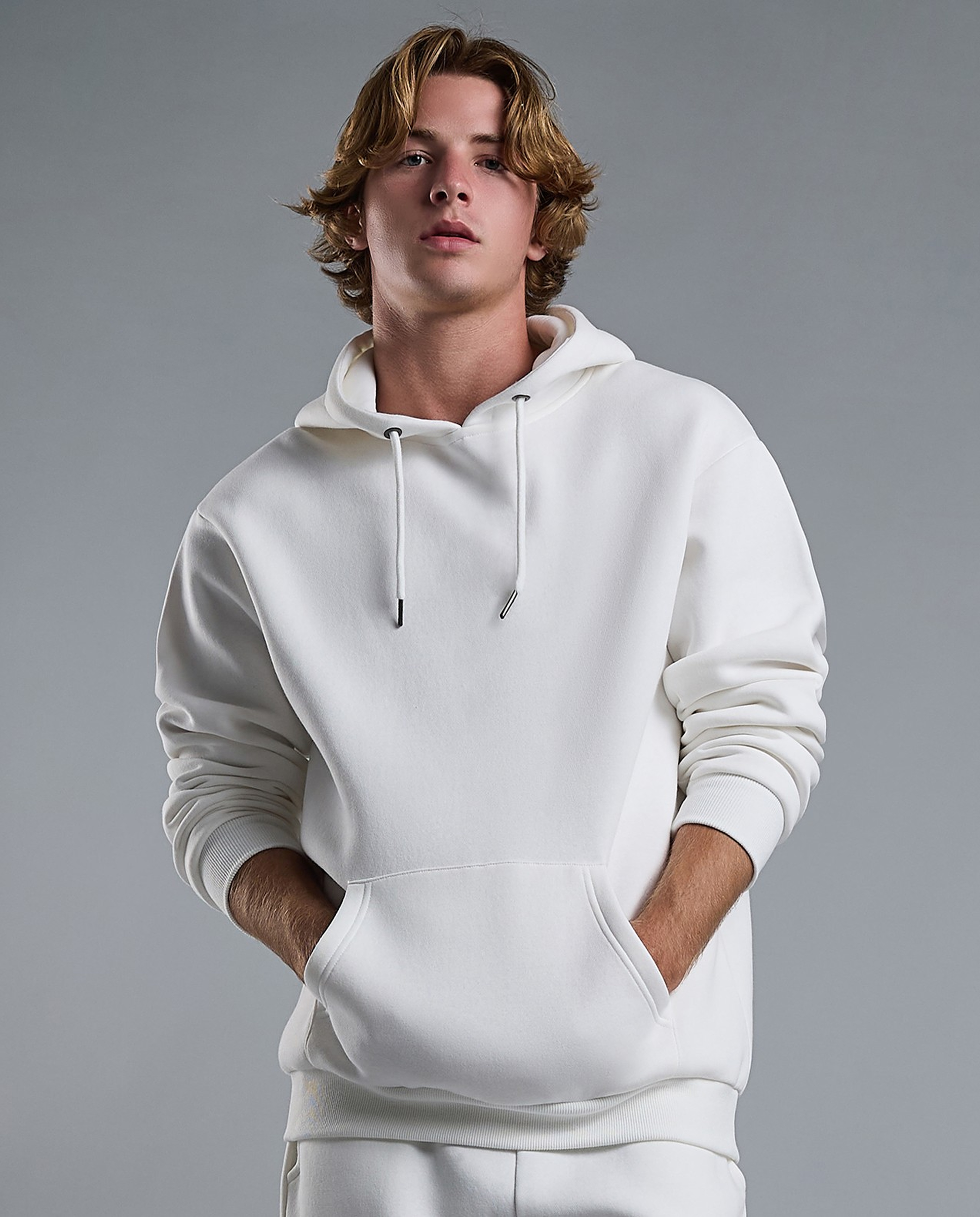 Solid Hoodie with Long Sleeves