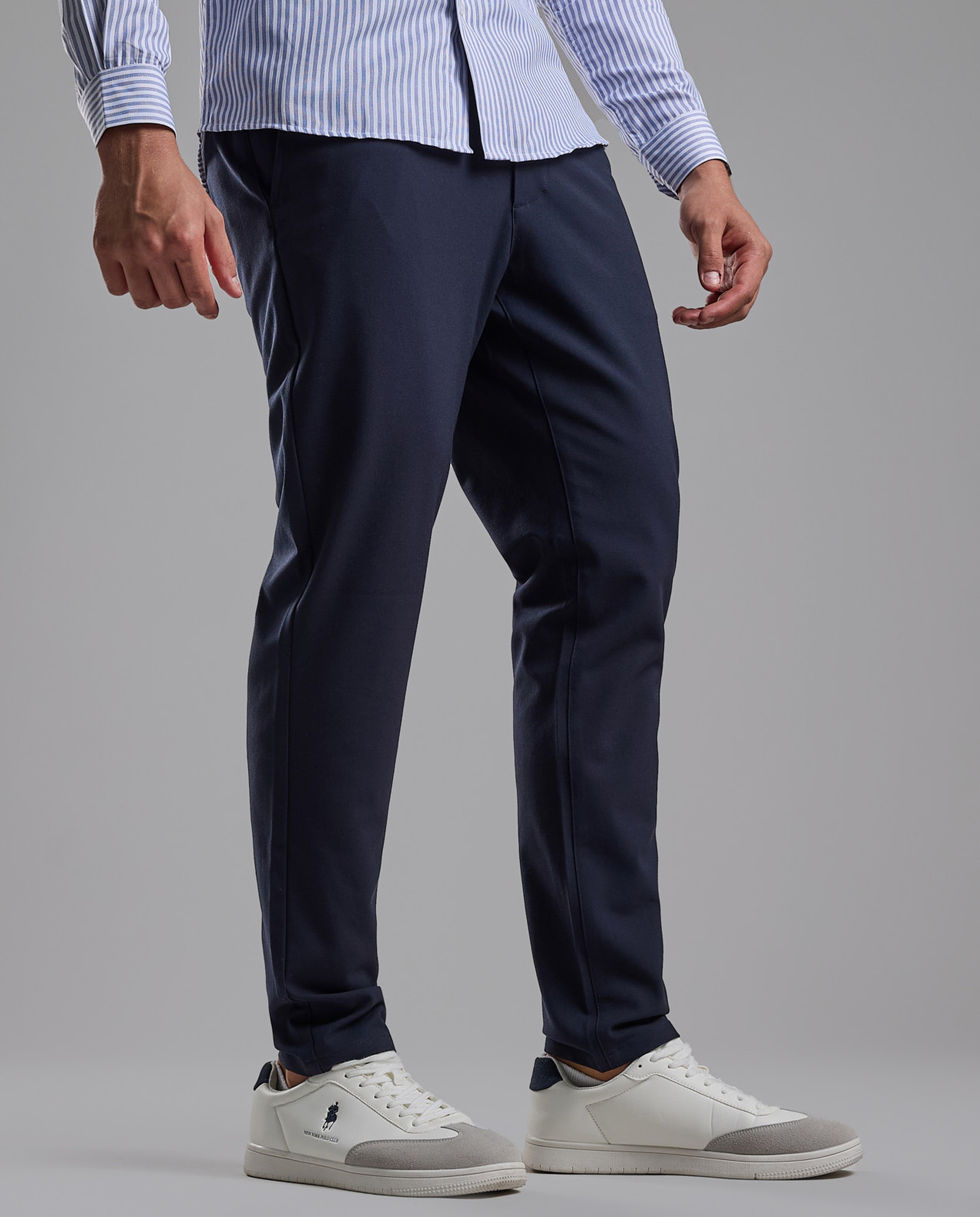 Solid Relaxed Fit Pants with Button Closure