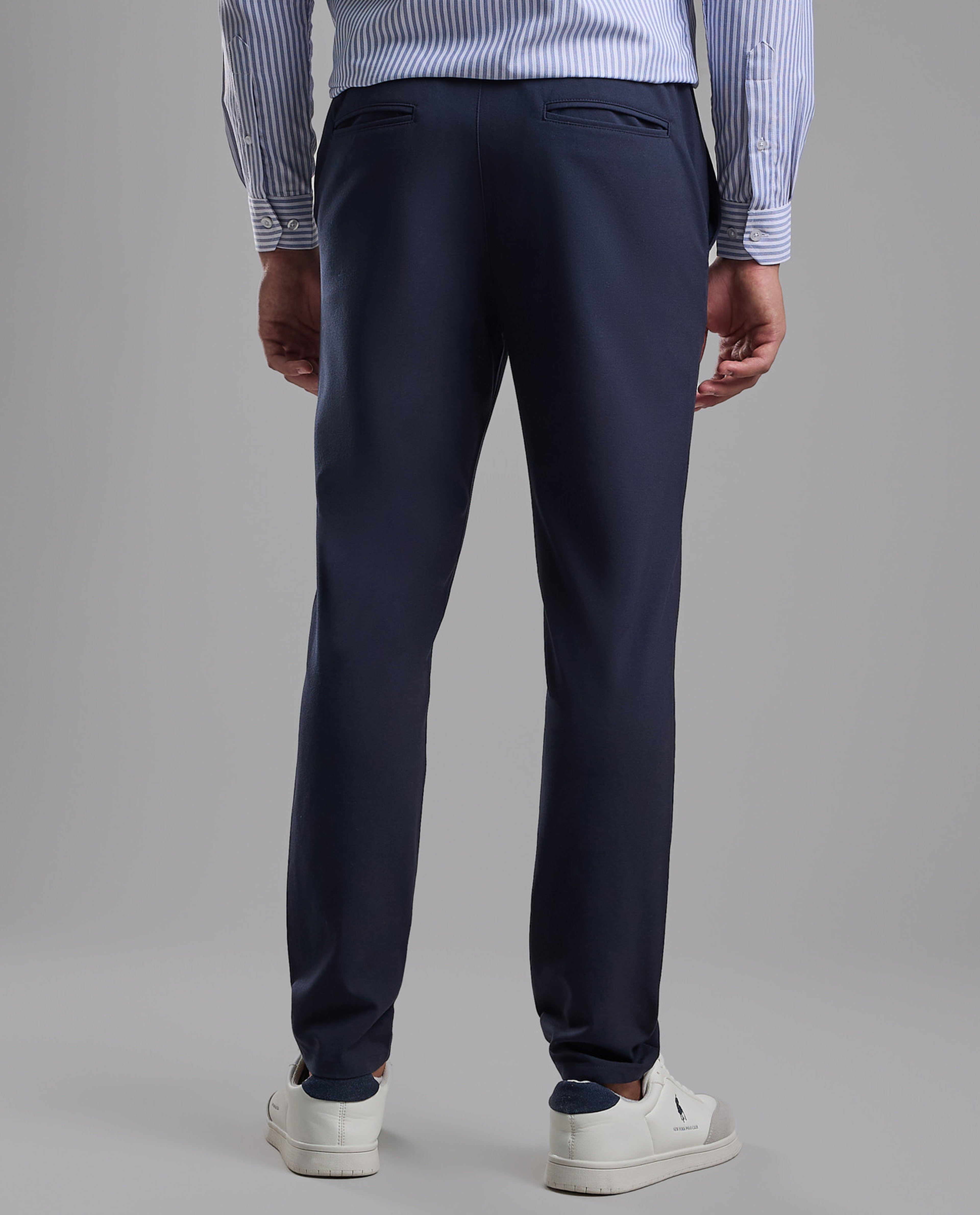 Solid Relaxed Fit Pants with Button Closure