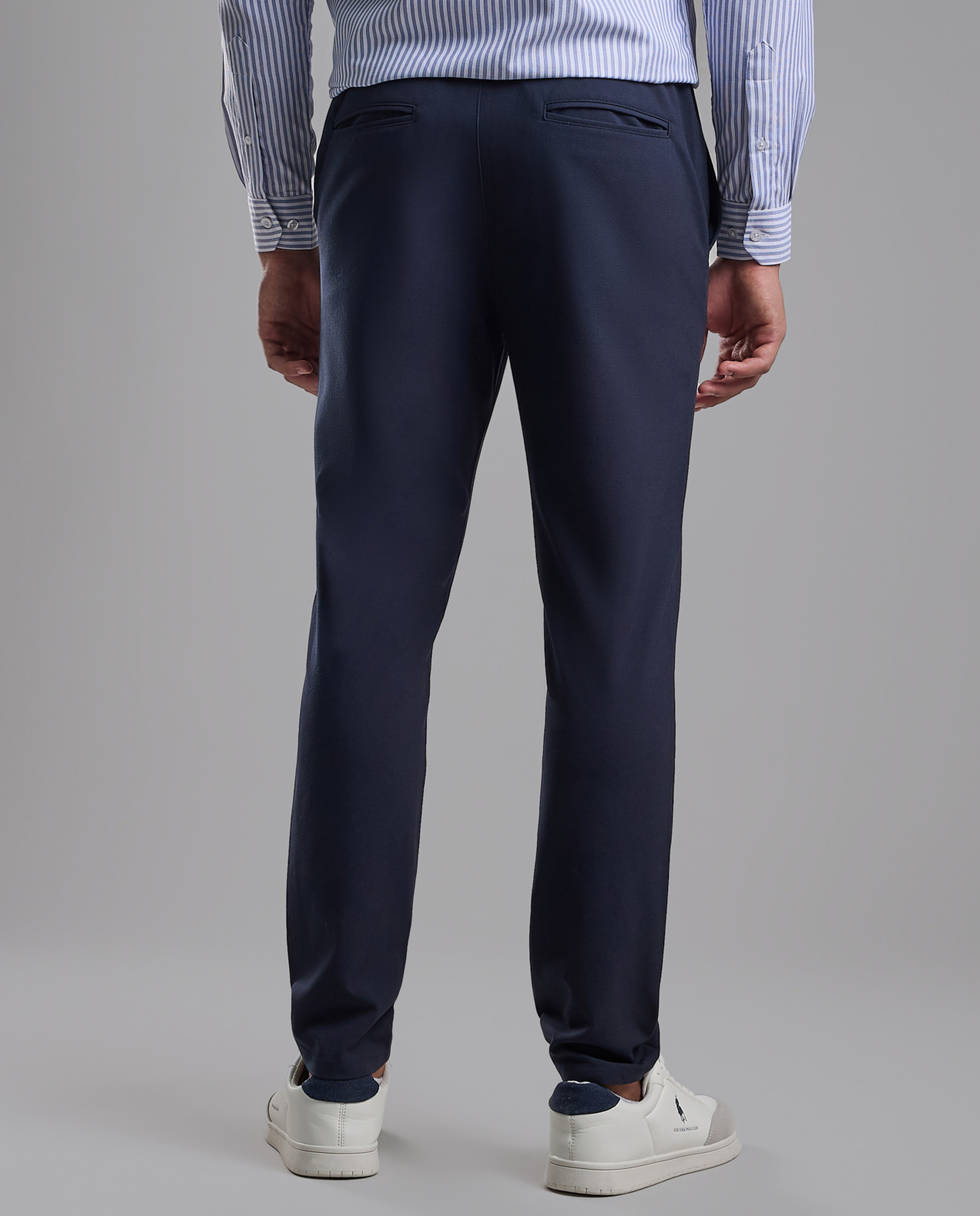 Solid Relaxed Fit Pants with Button Closure