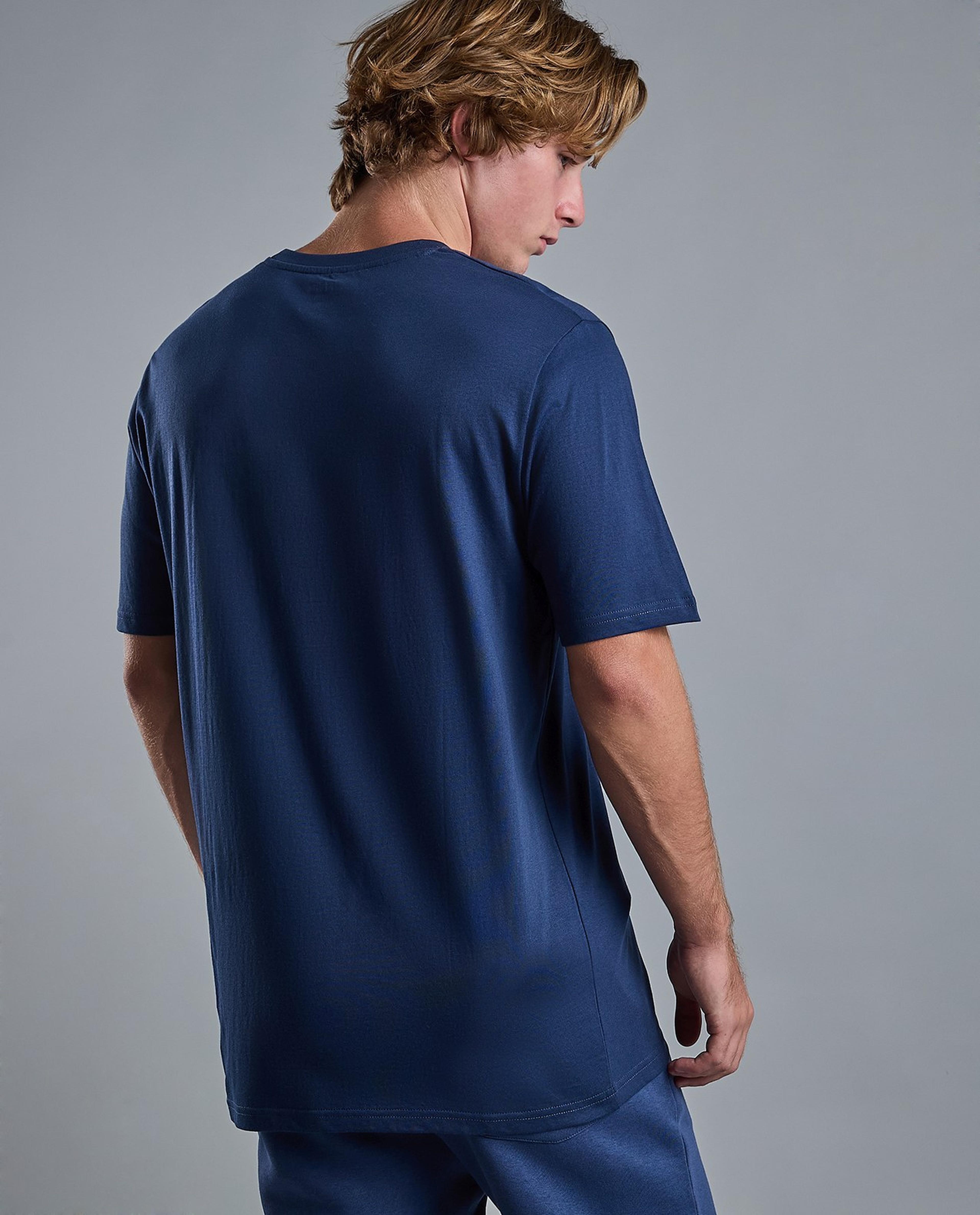 Solid T-Shirt with Crew Neck and Short Sleeves