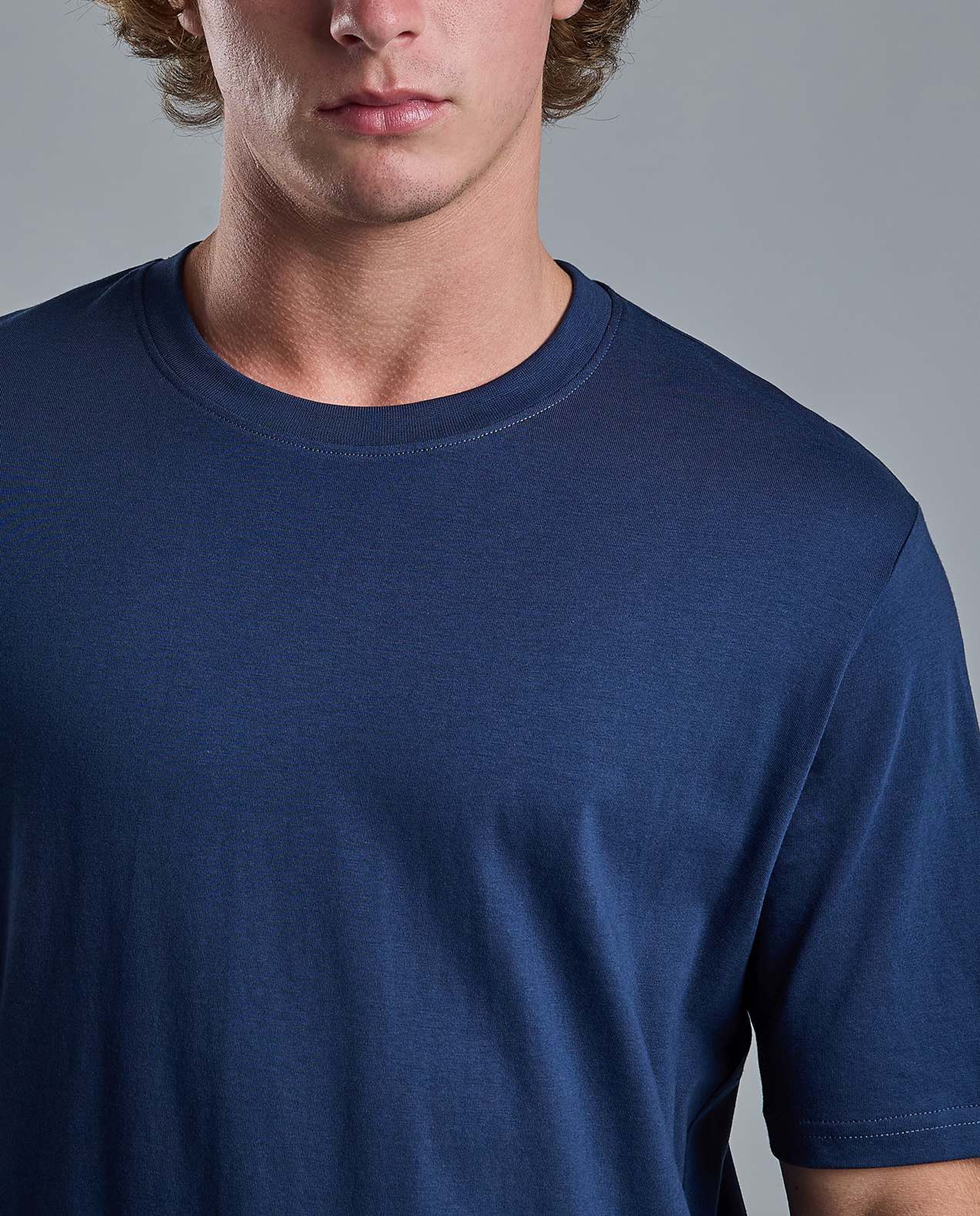 Solid T-Shirt with Crew Neck and Short Sleeves