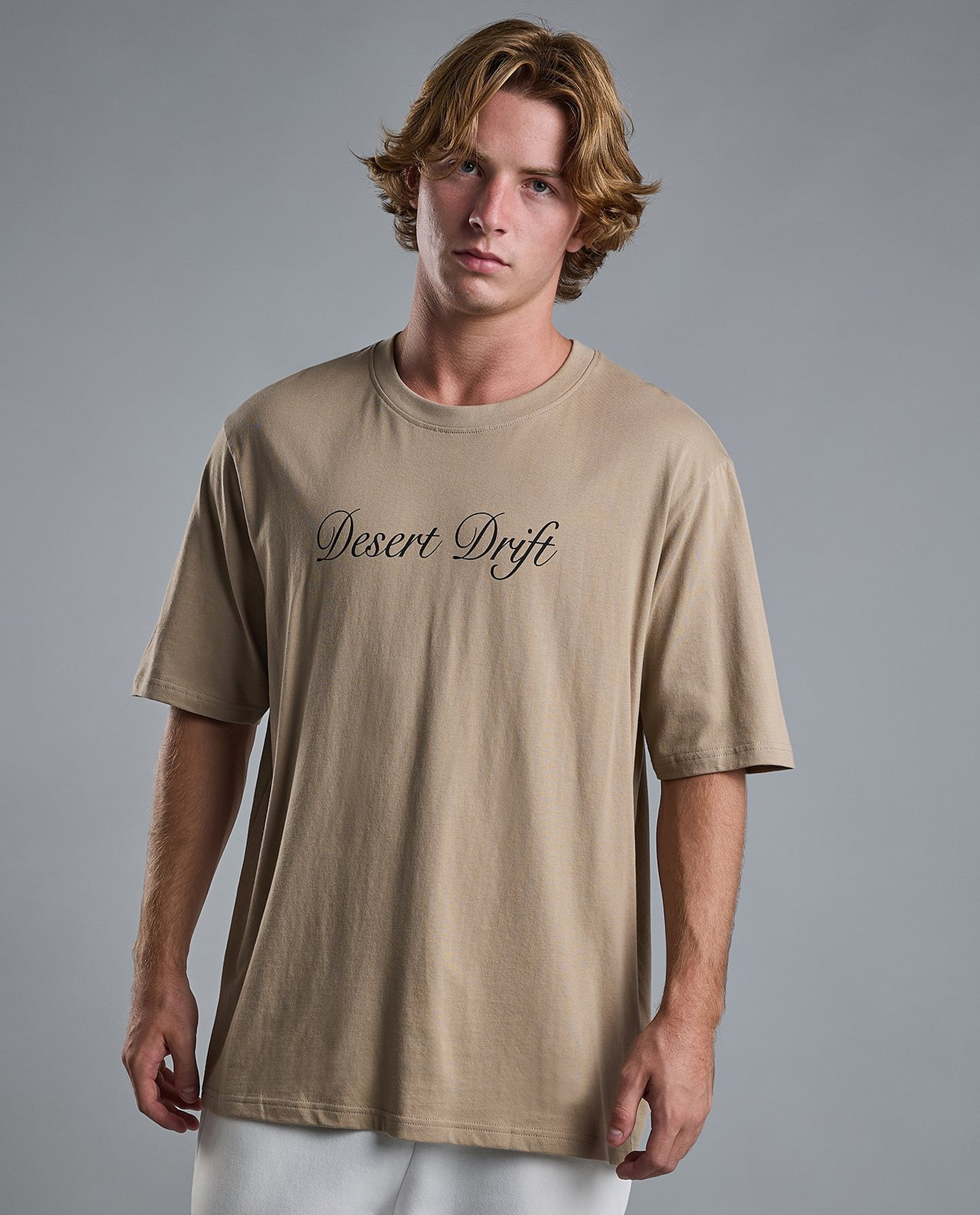 Typography Print T-Shirt with Crew Neck and Short Sleeves