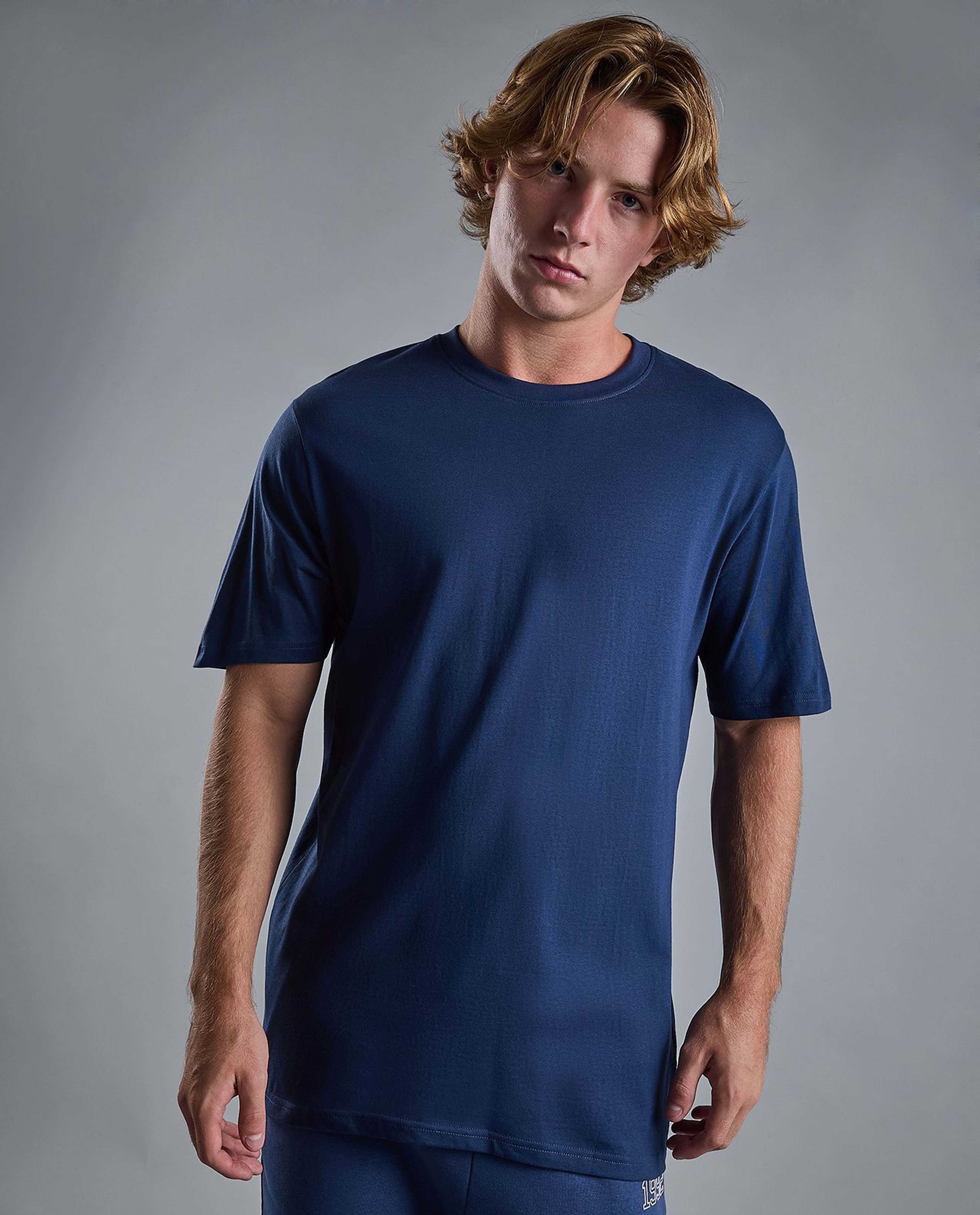 Solid T-Shirt with Crew Neck and Short Sleeves