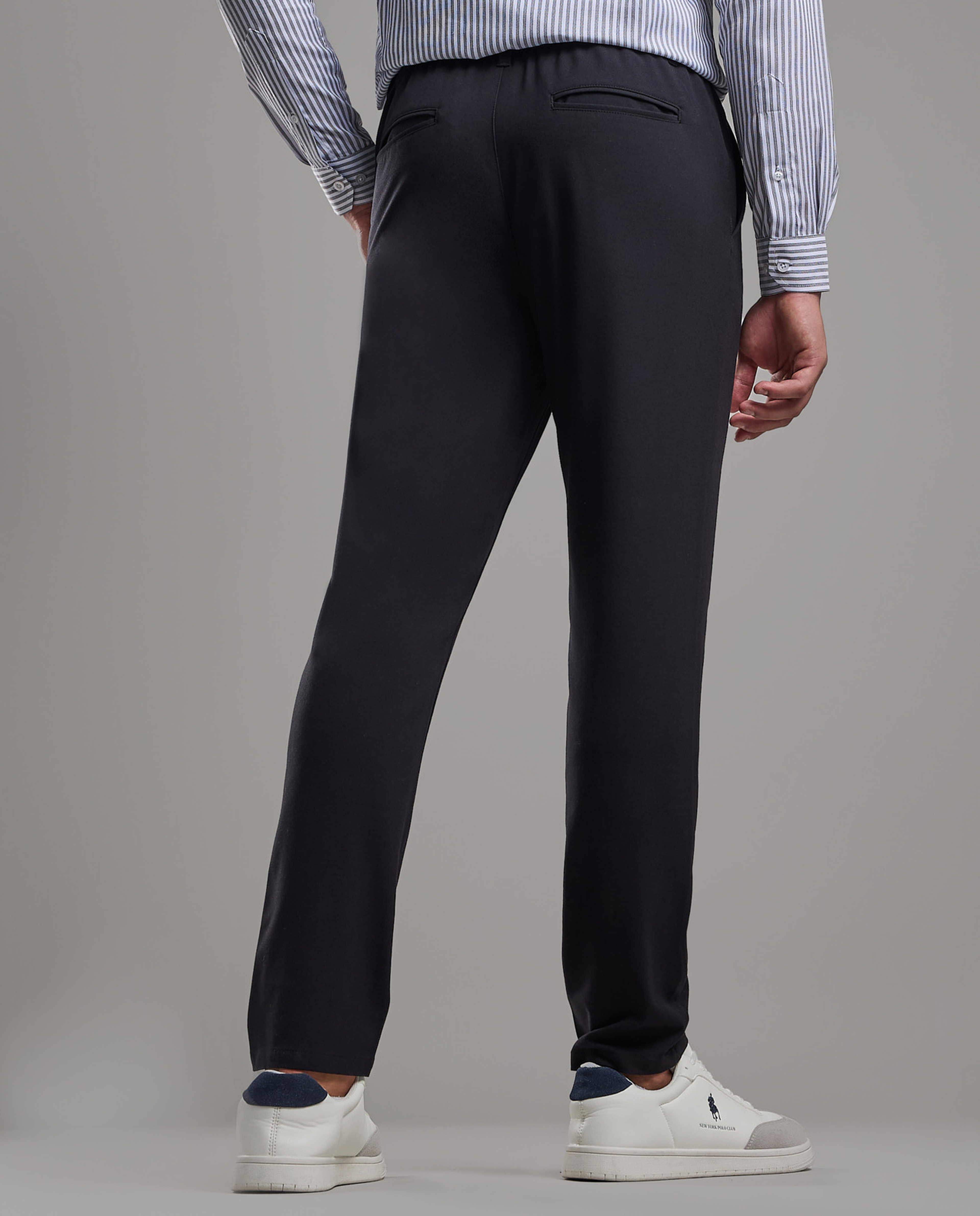 Solid Relaxed Fit Pants with Button Closure