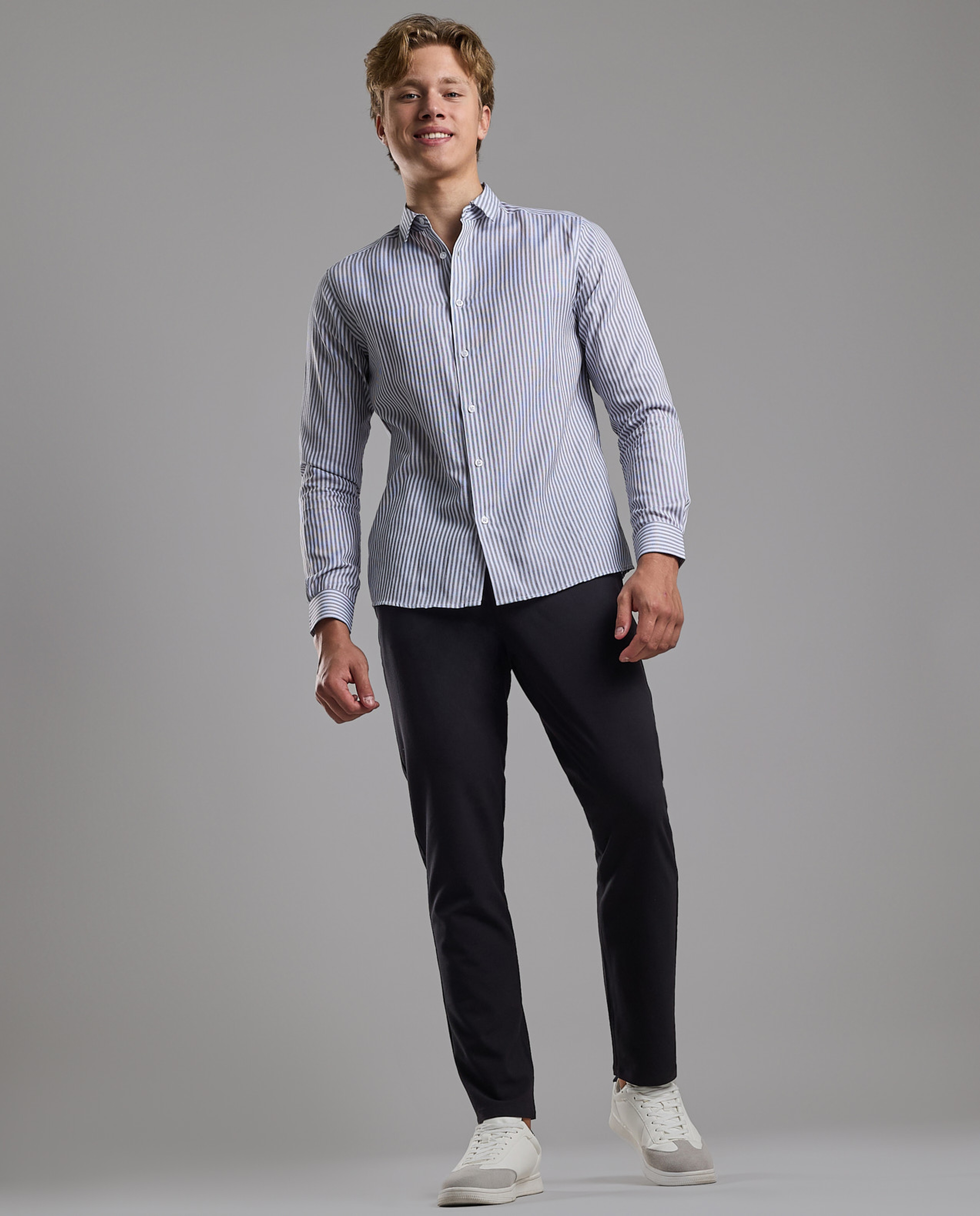 Solid Relaxed Fit Pants with Button Closure