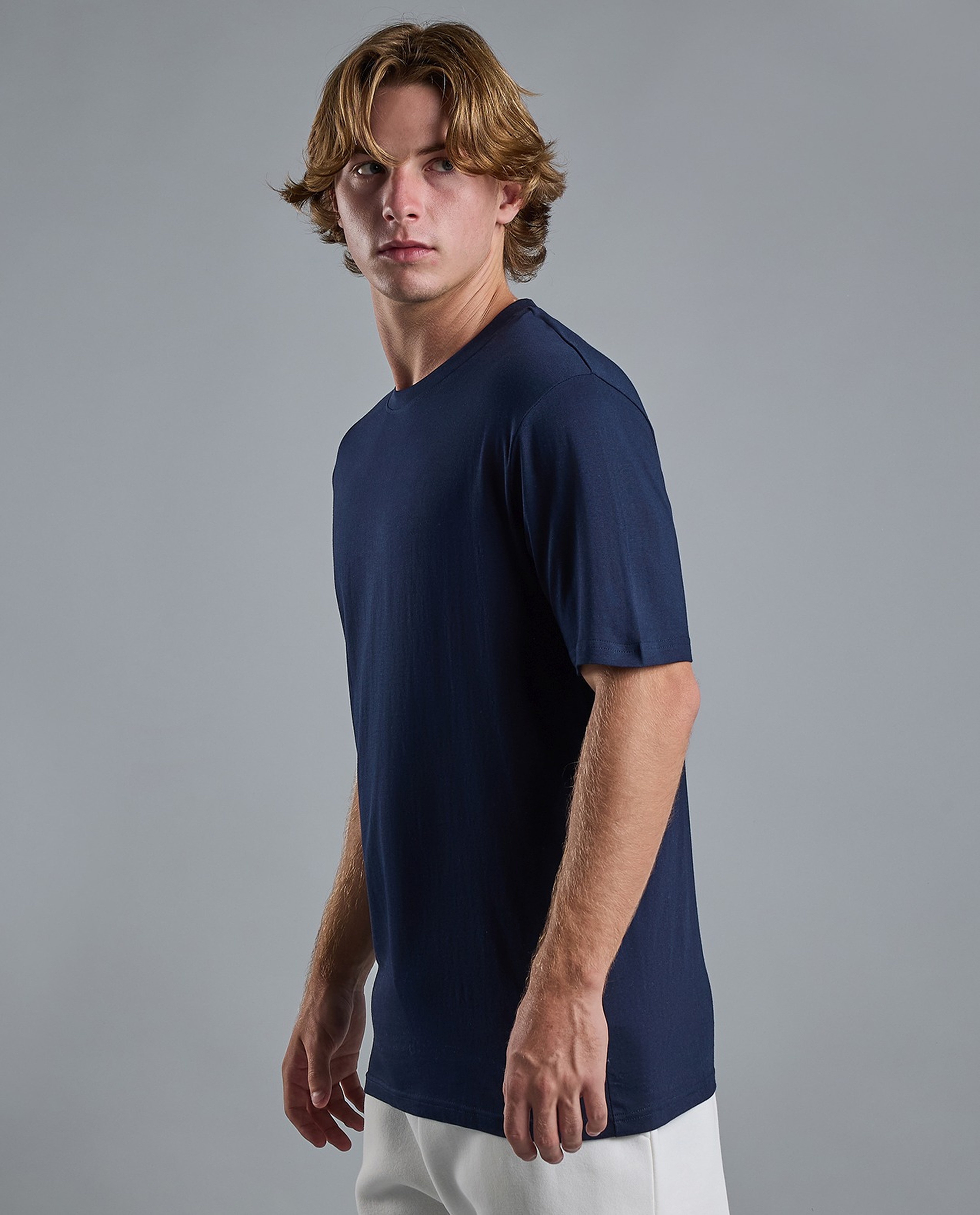 Solid T-Shirt with Crew Neck and Short Sleeves