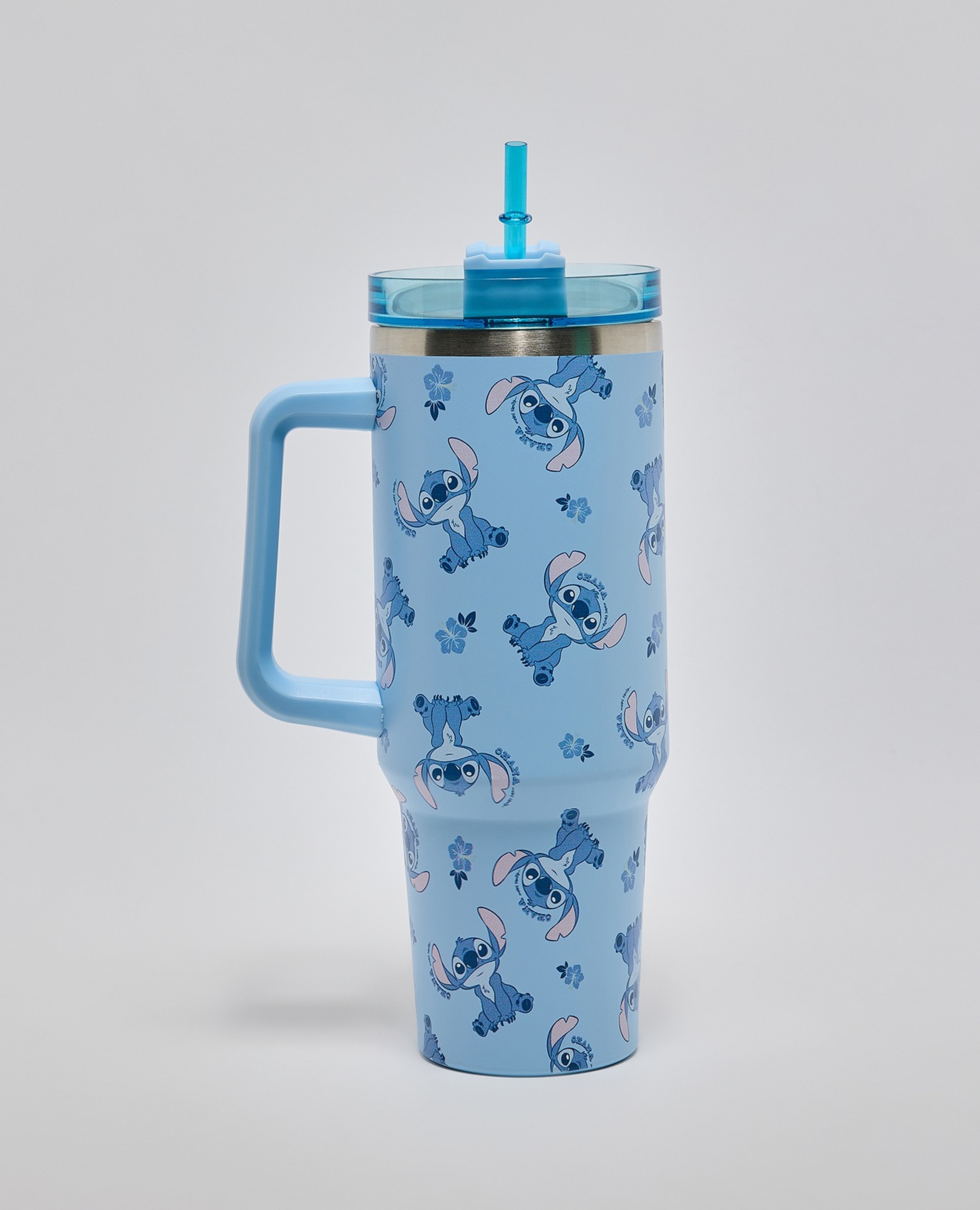 Stitch Print Tumbler Mug with Straw - 1200ml
