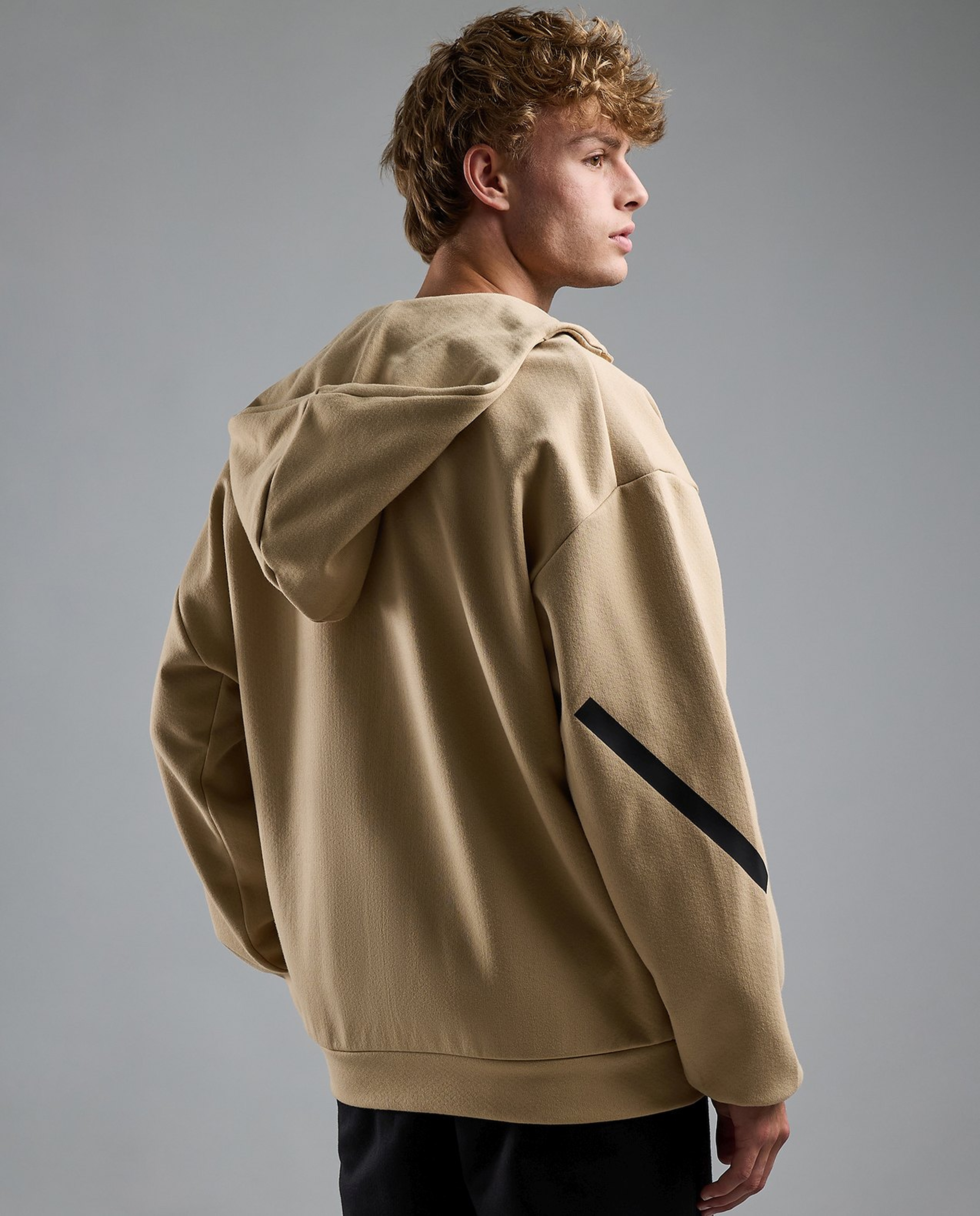 Logo Detail Hooded Jacket with Long Sleeves