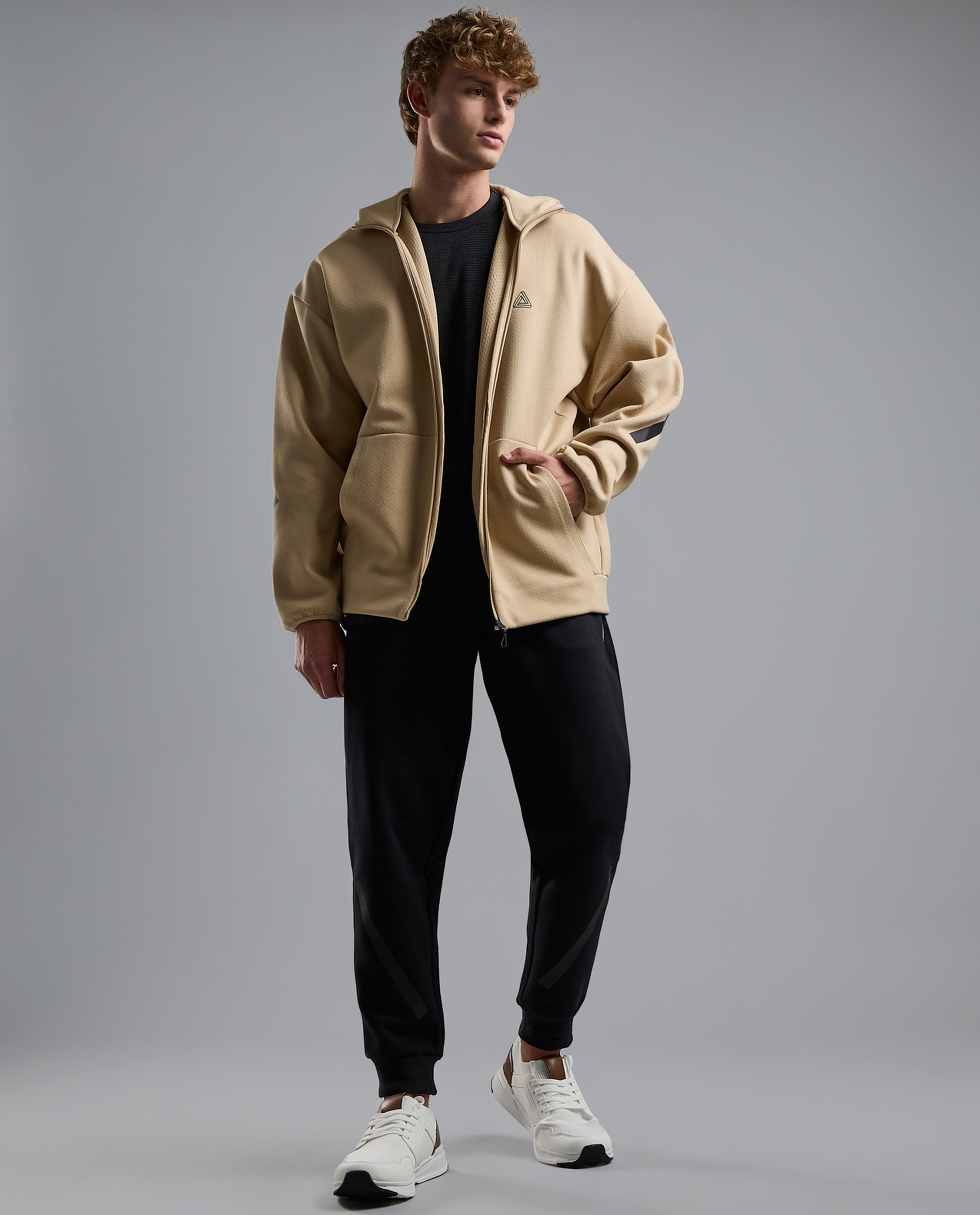 Logo Detail Hooded Jacket with Long Sleeves