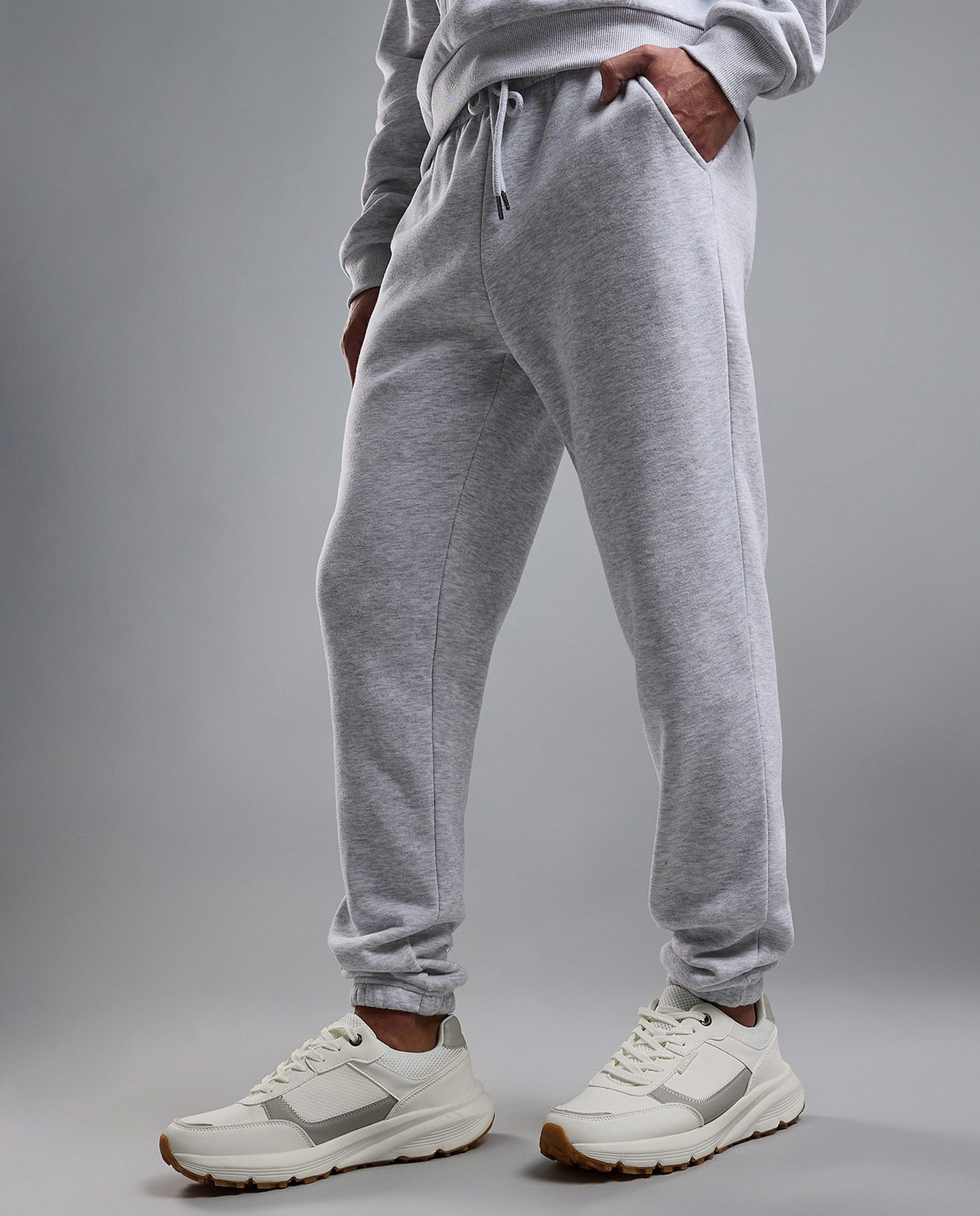 Solid Joggers with Drawstring Waist