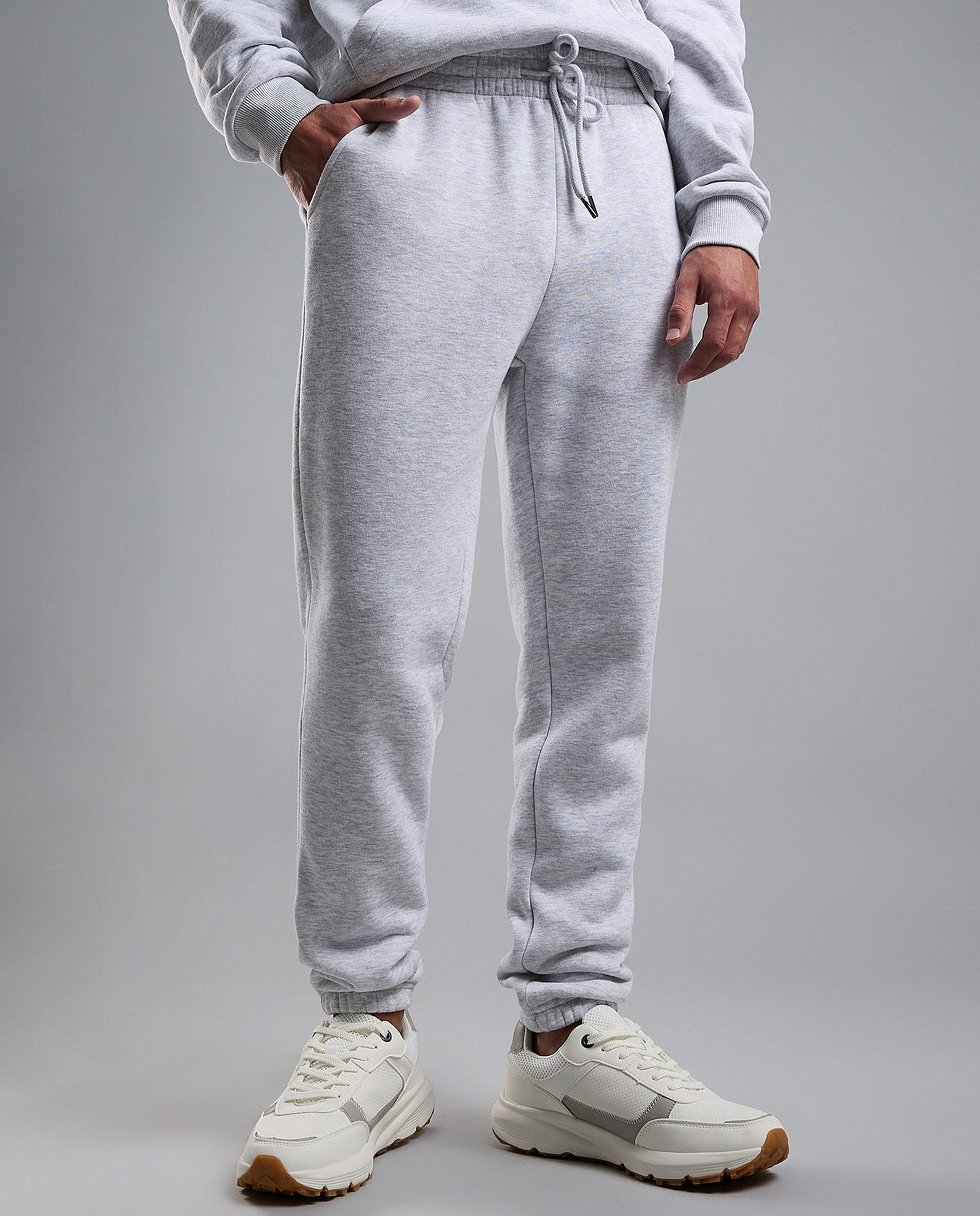 Solid Joggers with Drawstring Waist