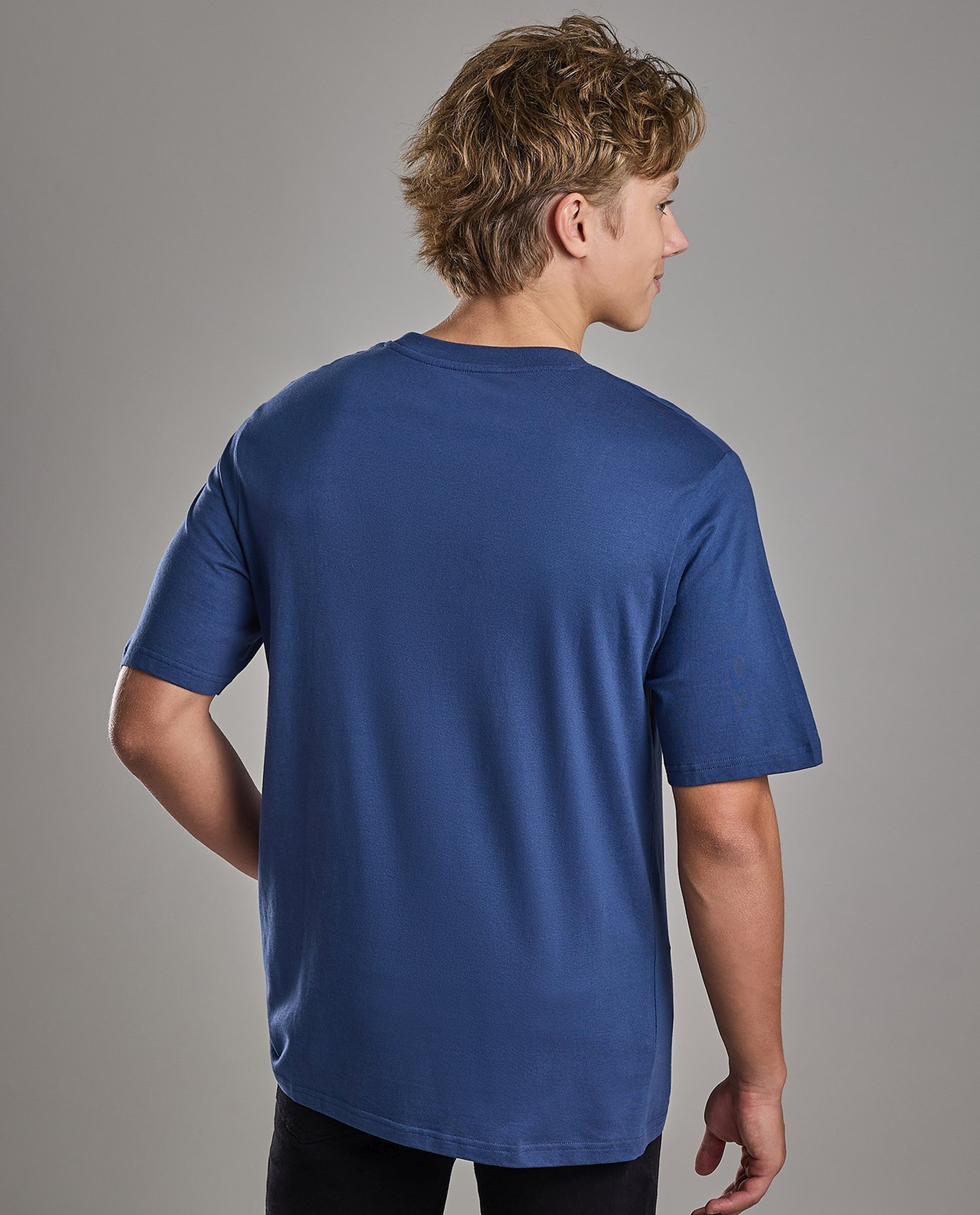 Typography Print T-Shirt with Crew Neck and Short Sleeves