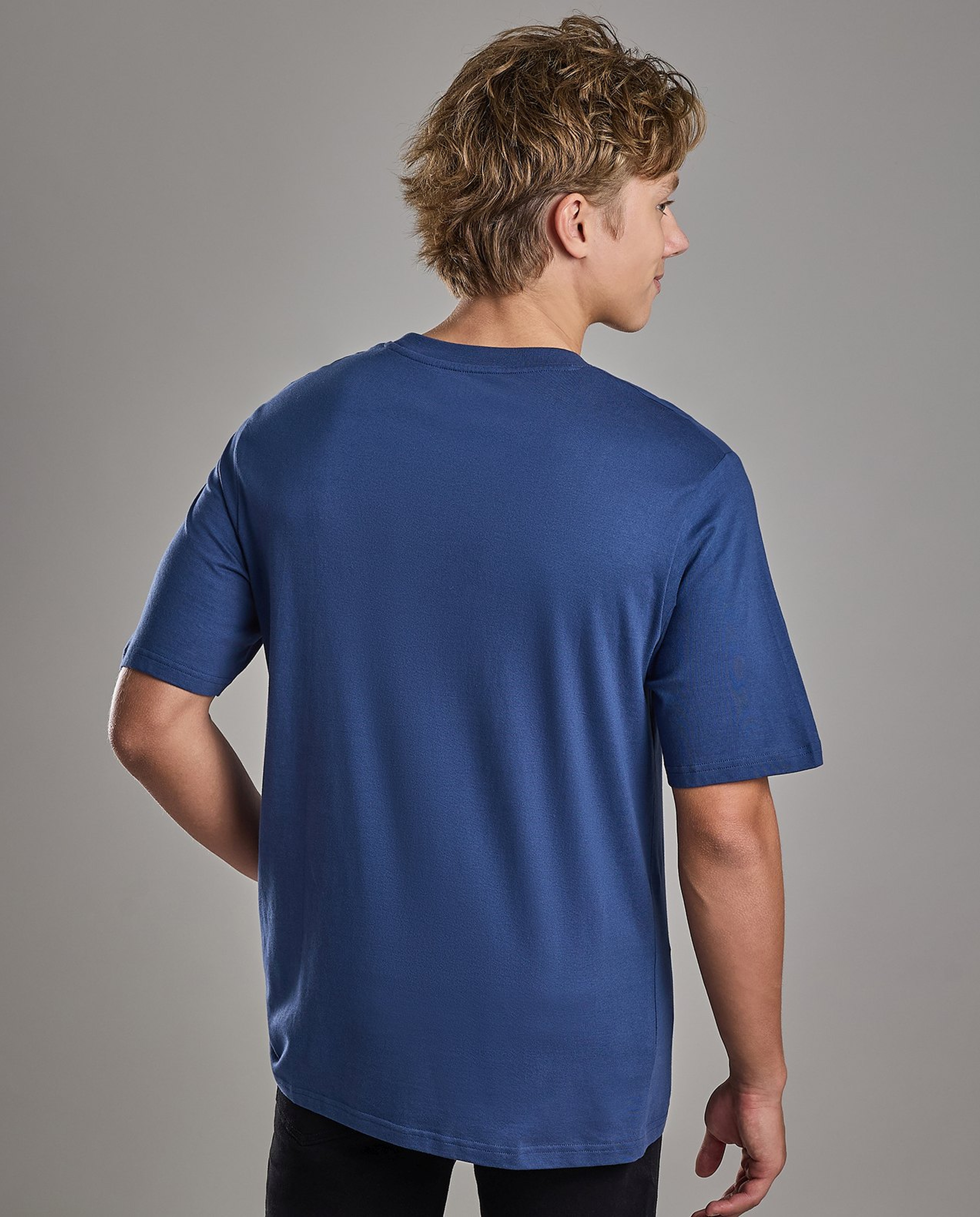 Typography Print T-Shirt with Crew Neck and Short Sleeves