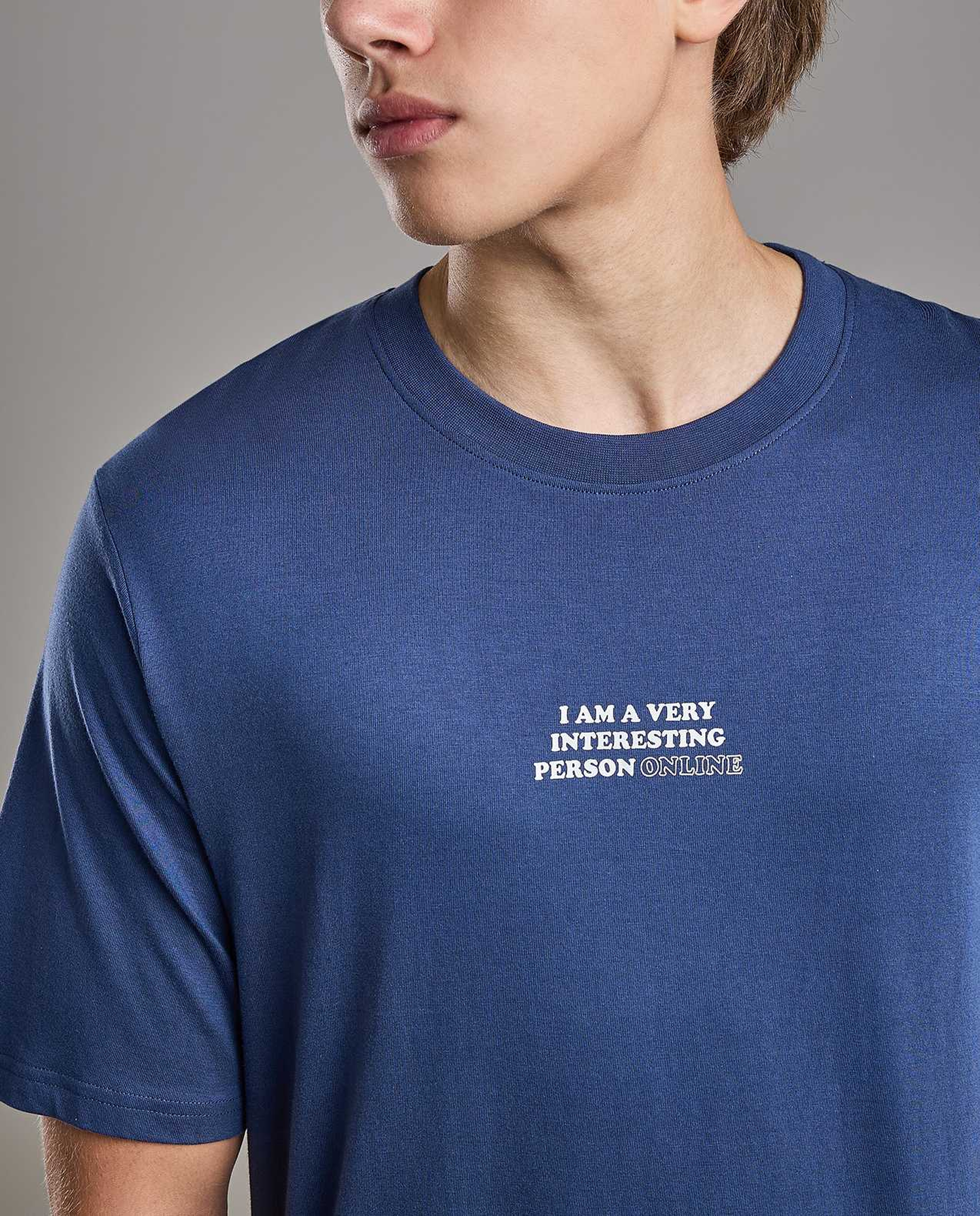 Typography Print T-Shirt with Crew Neck and Short Sleeves