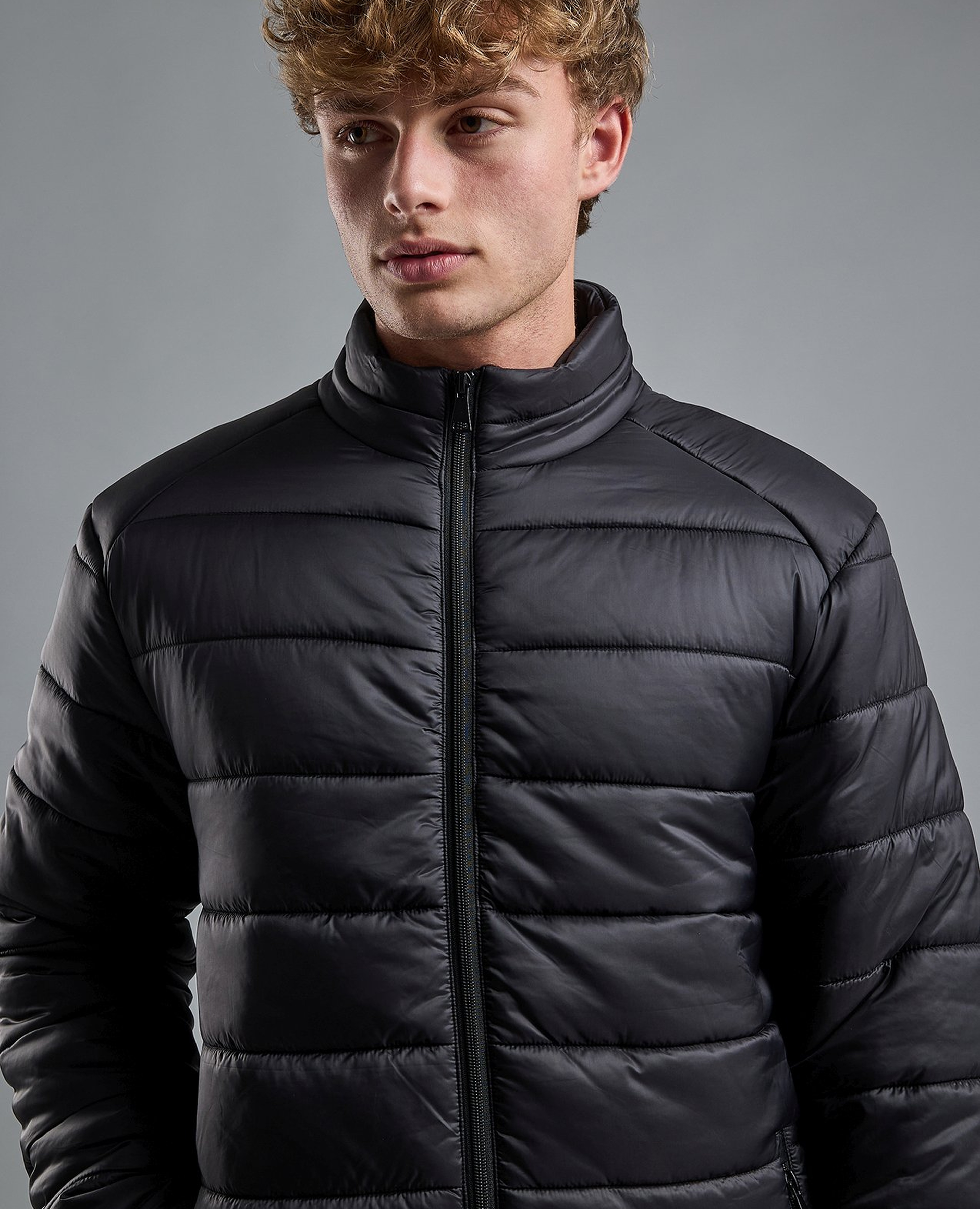 Quilted Puffer Jacket with Zipper Closure
