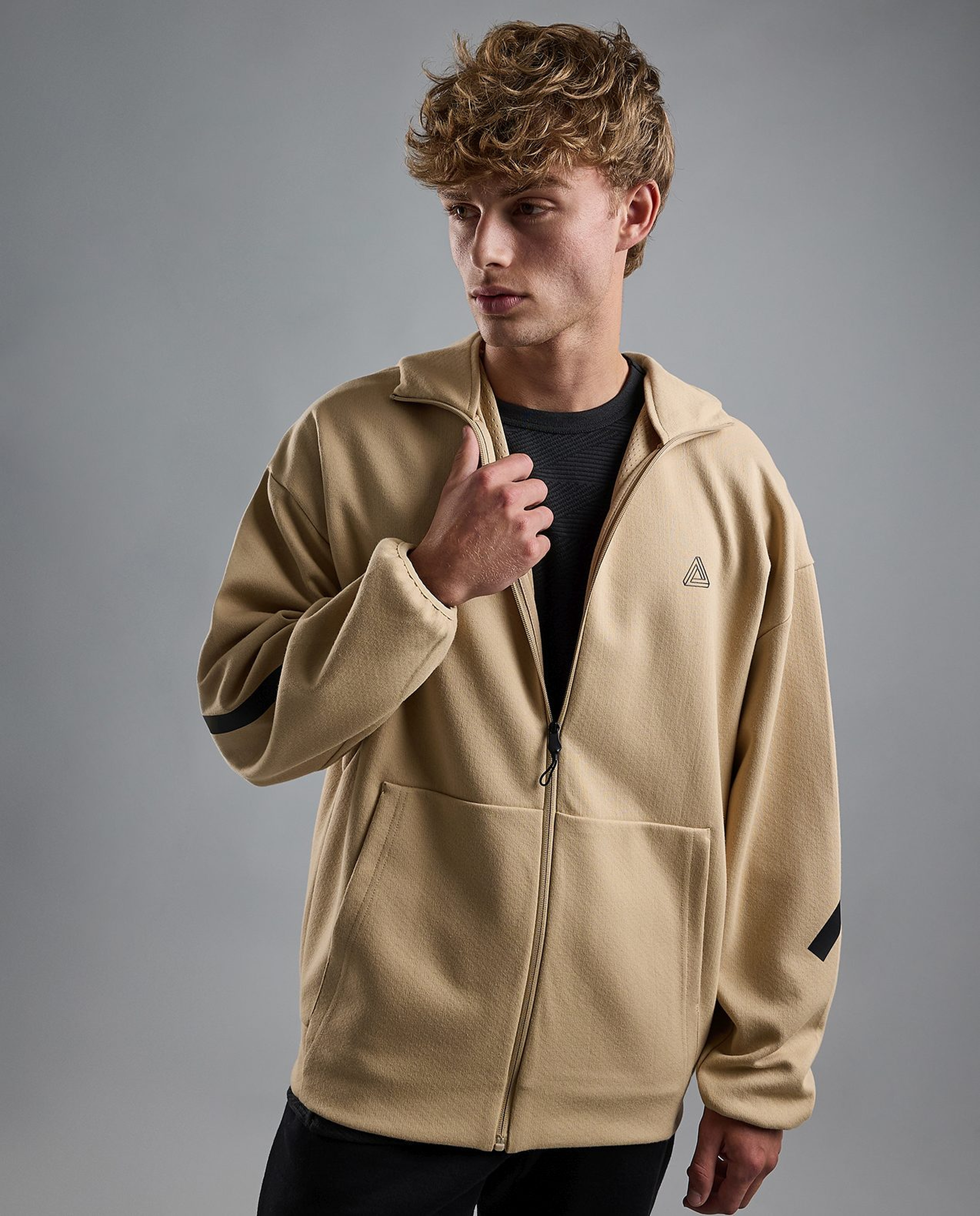 Logo Detail Hooded Jacket with Long Sleeves