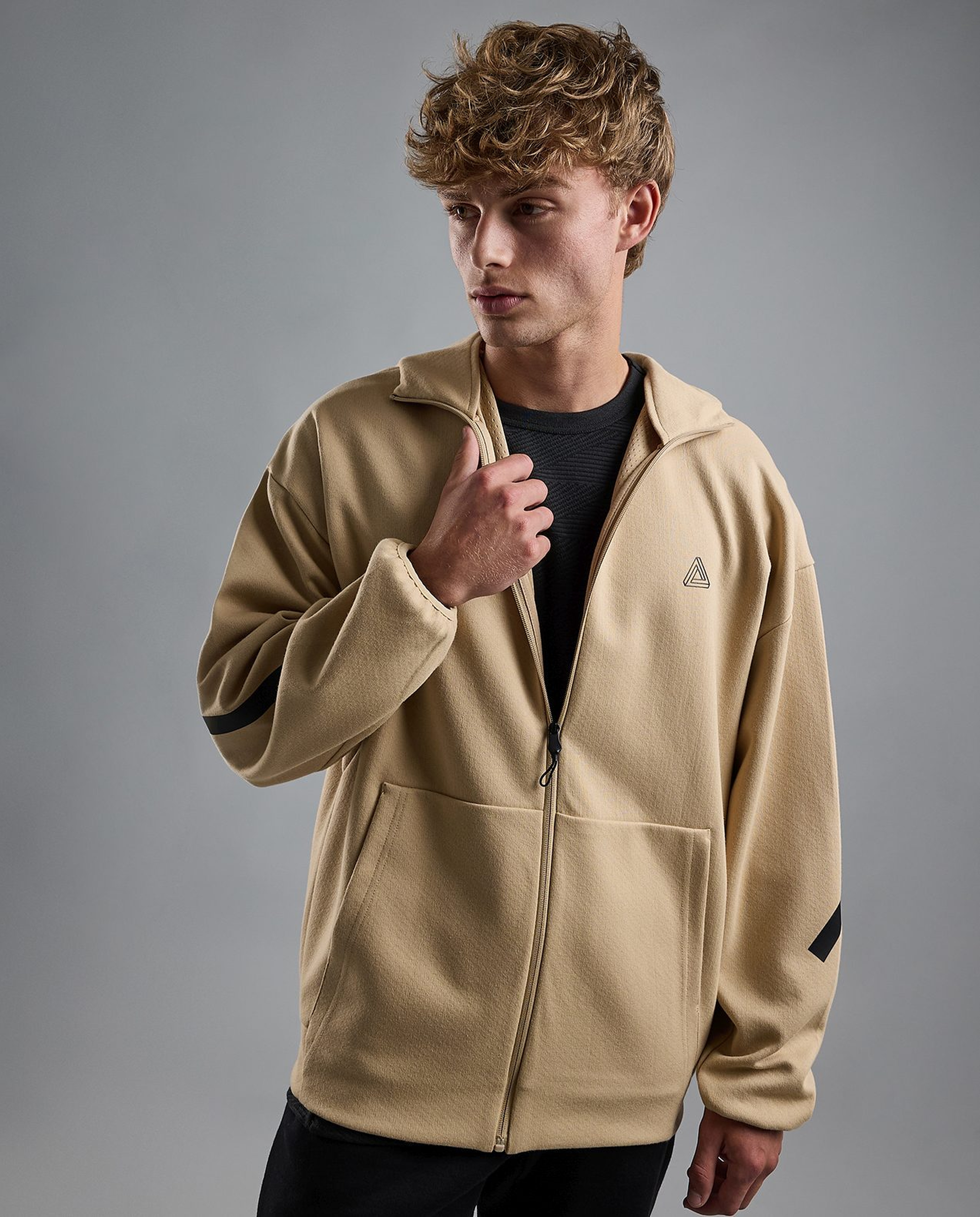 Logo Detail Hooded Jacket with Long Sleeves