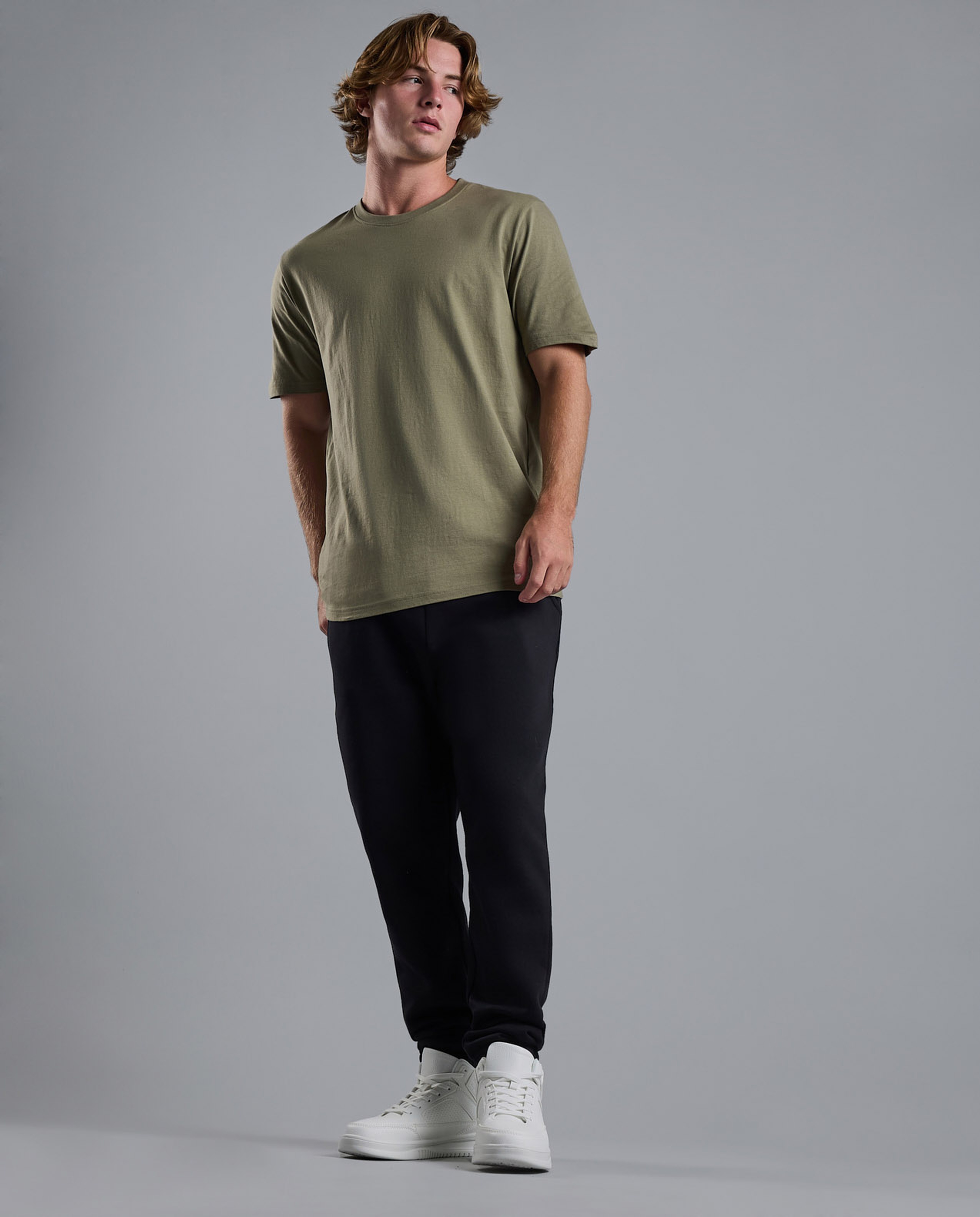Solid T-Shirt with Crew Neck and Short Sleeves