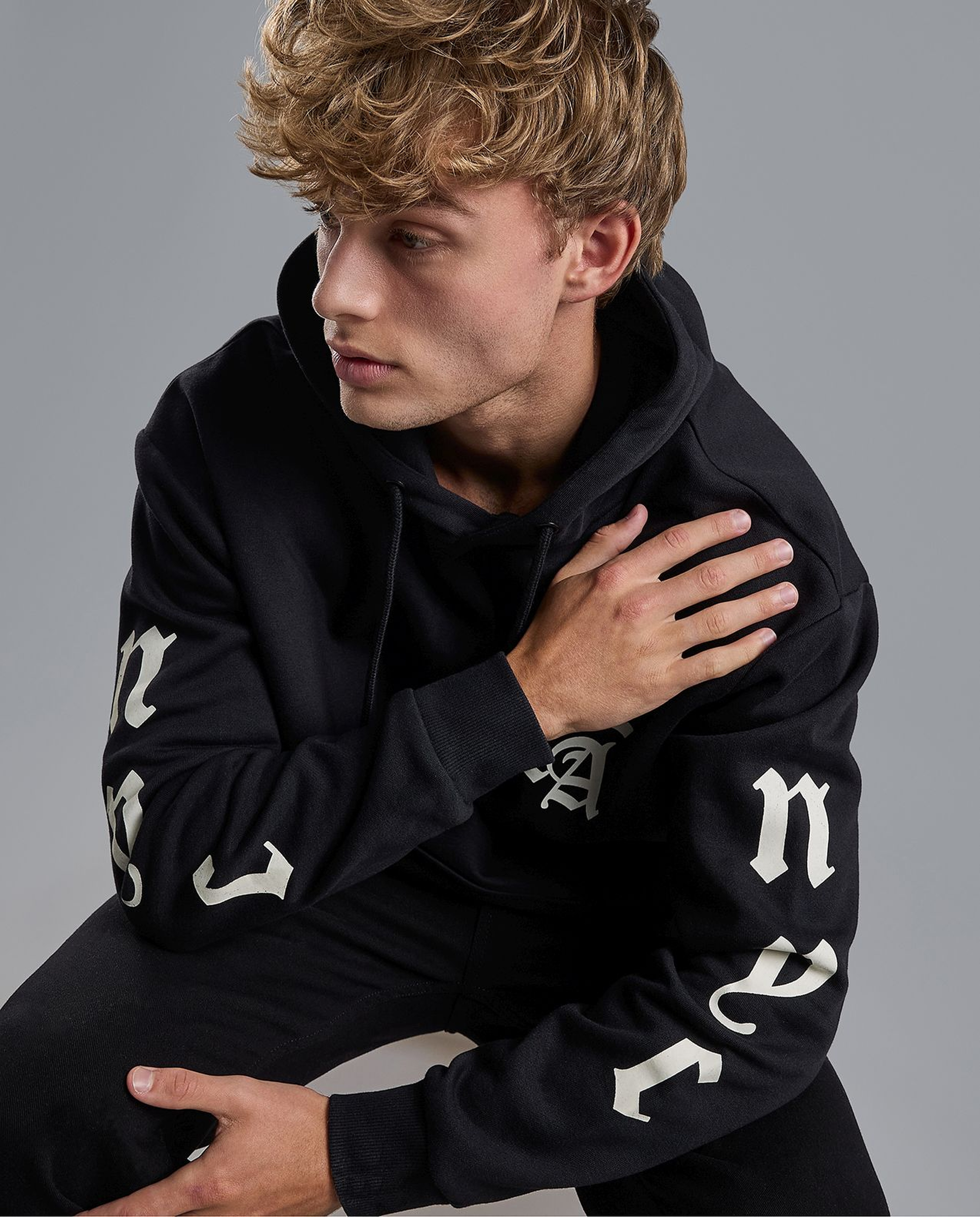 Printed Hoodie with Long Sleeves