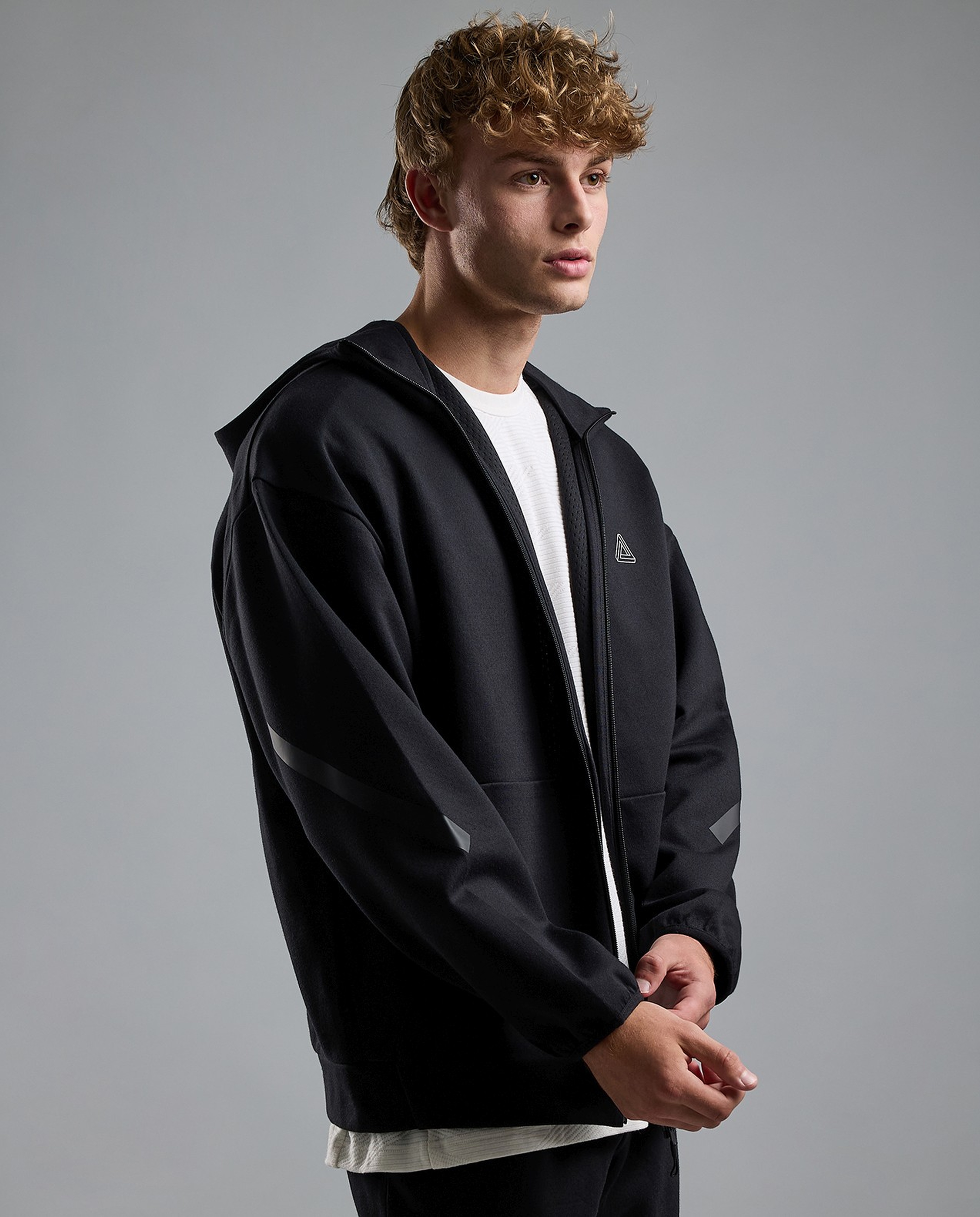 Logo Detail Hooded Jacket with Long Sleeves