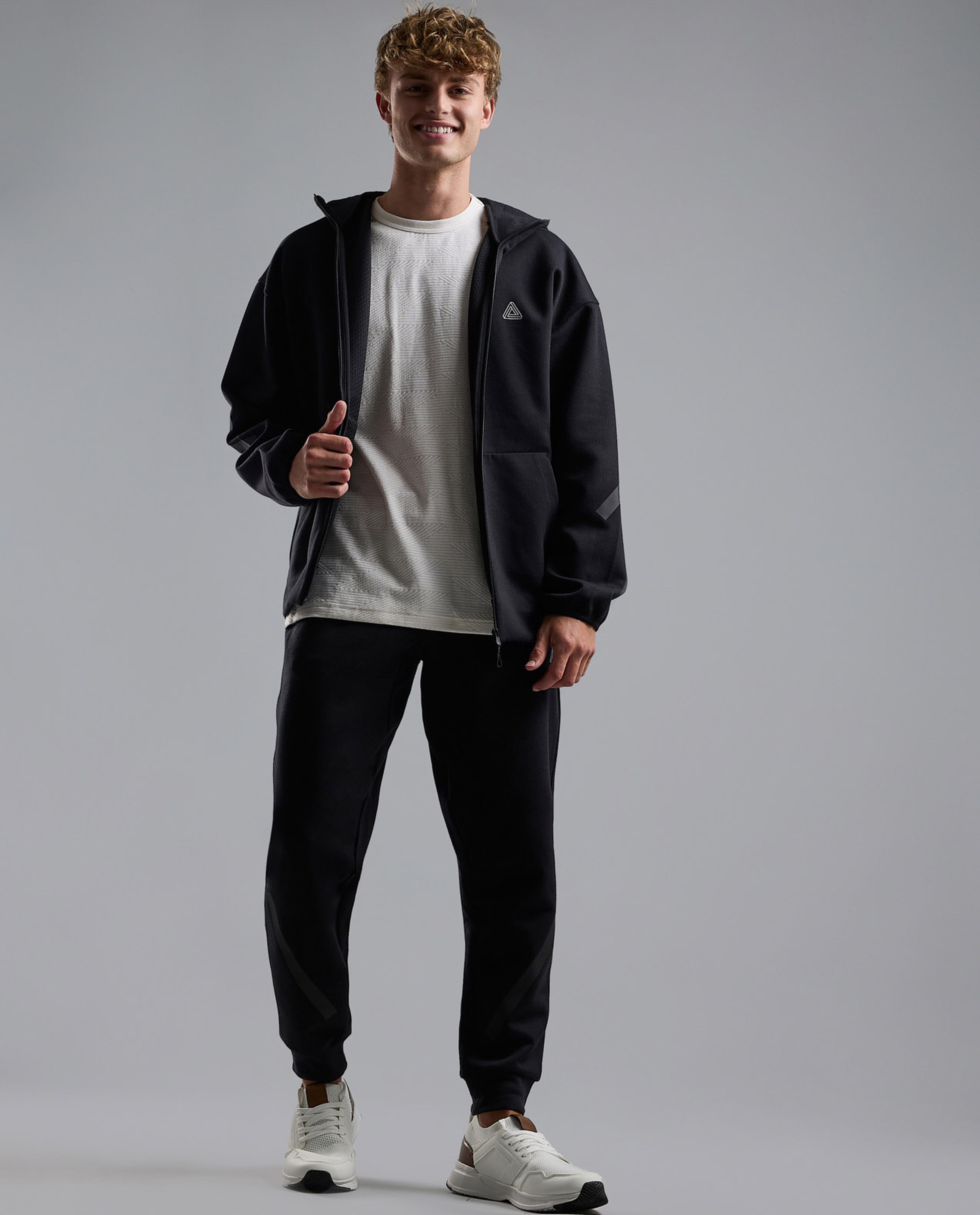 Logo Detail Hooded Jacket with Long Sleeves