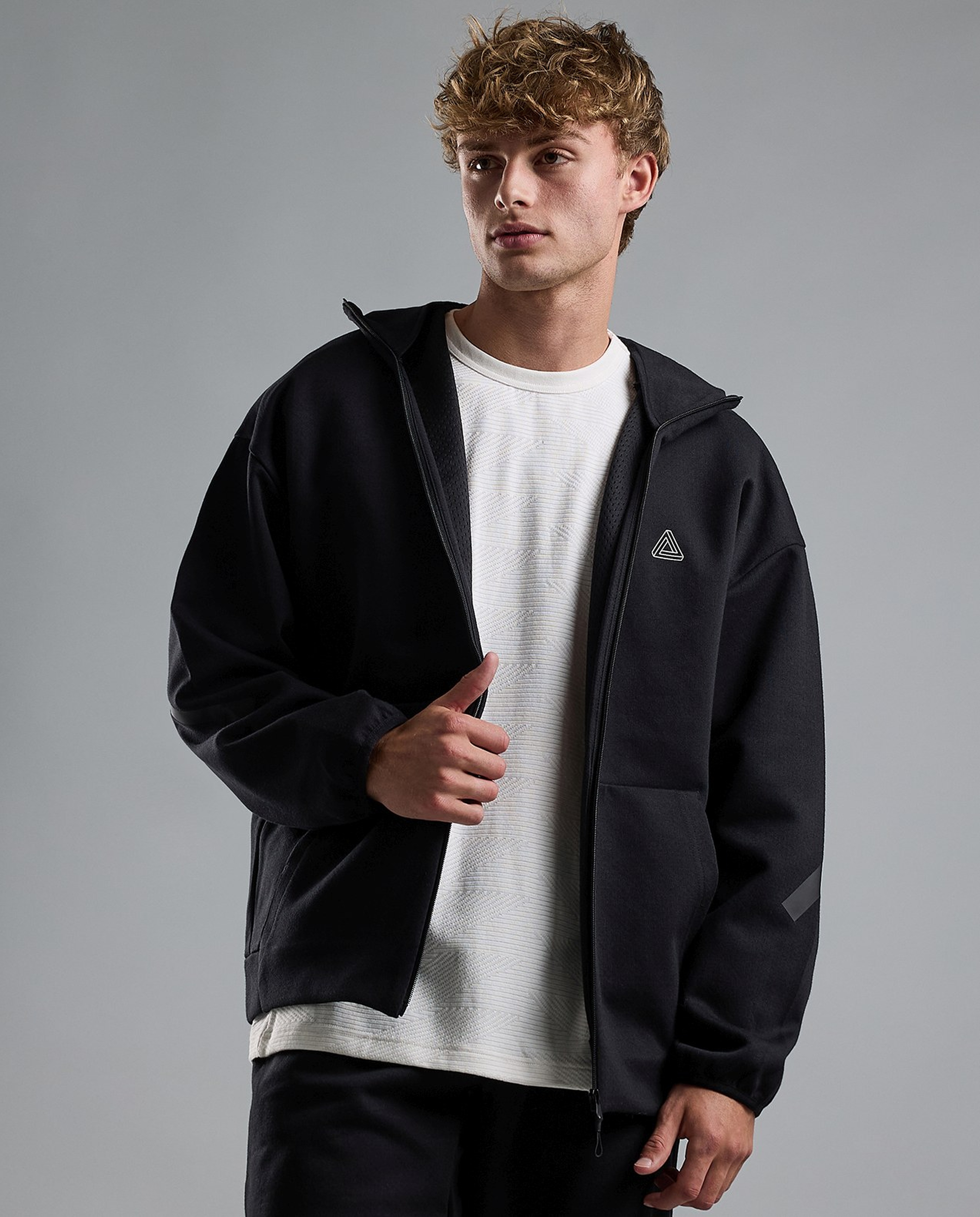 Logo Detail Hooded Jacket with Long Sleeves