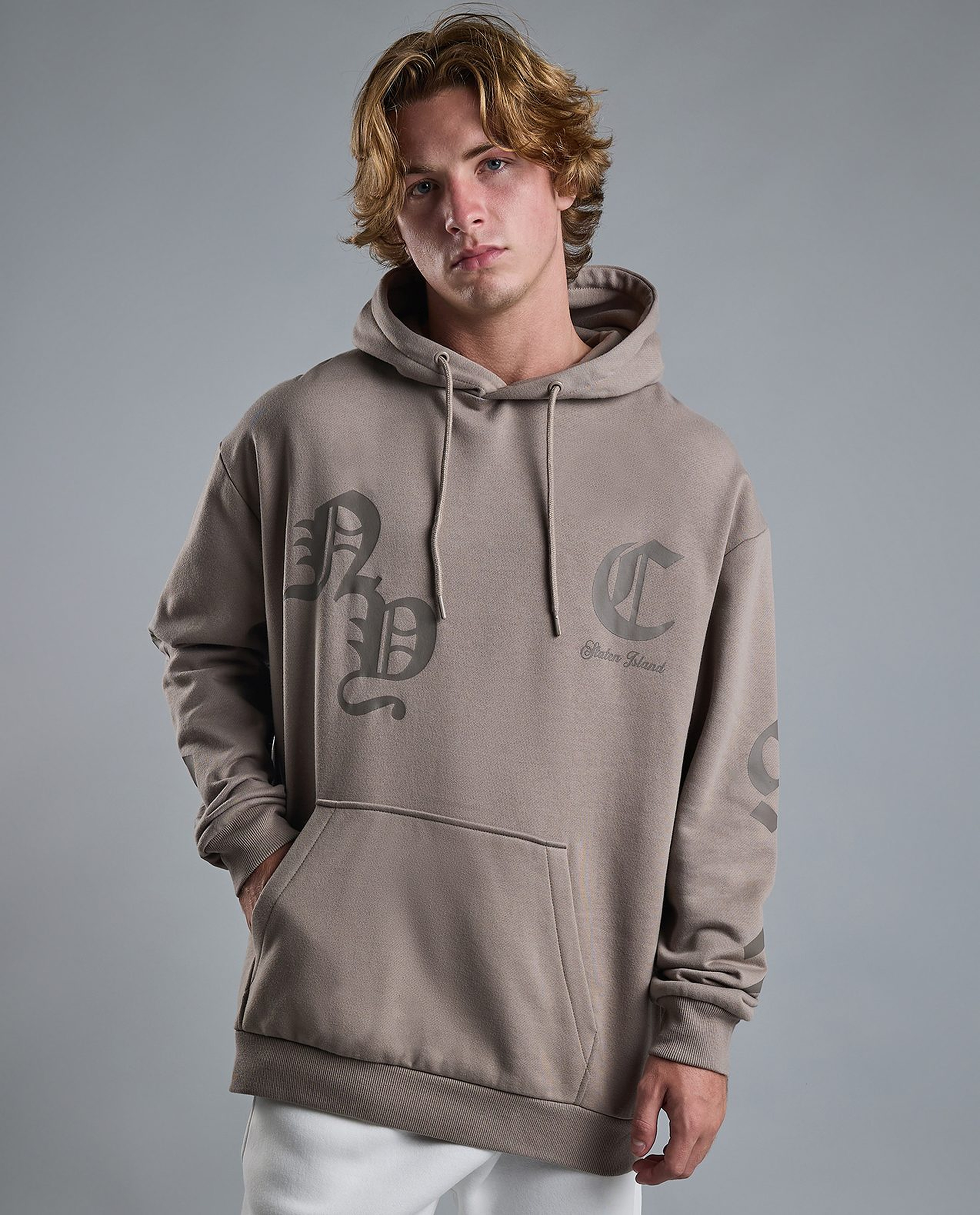 Printed Hoodie with Long Sleeves