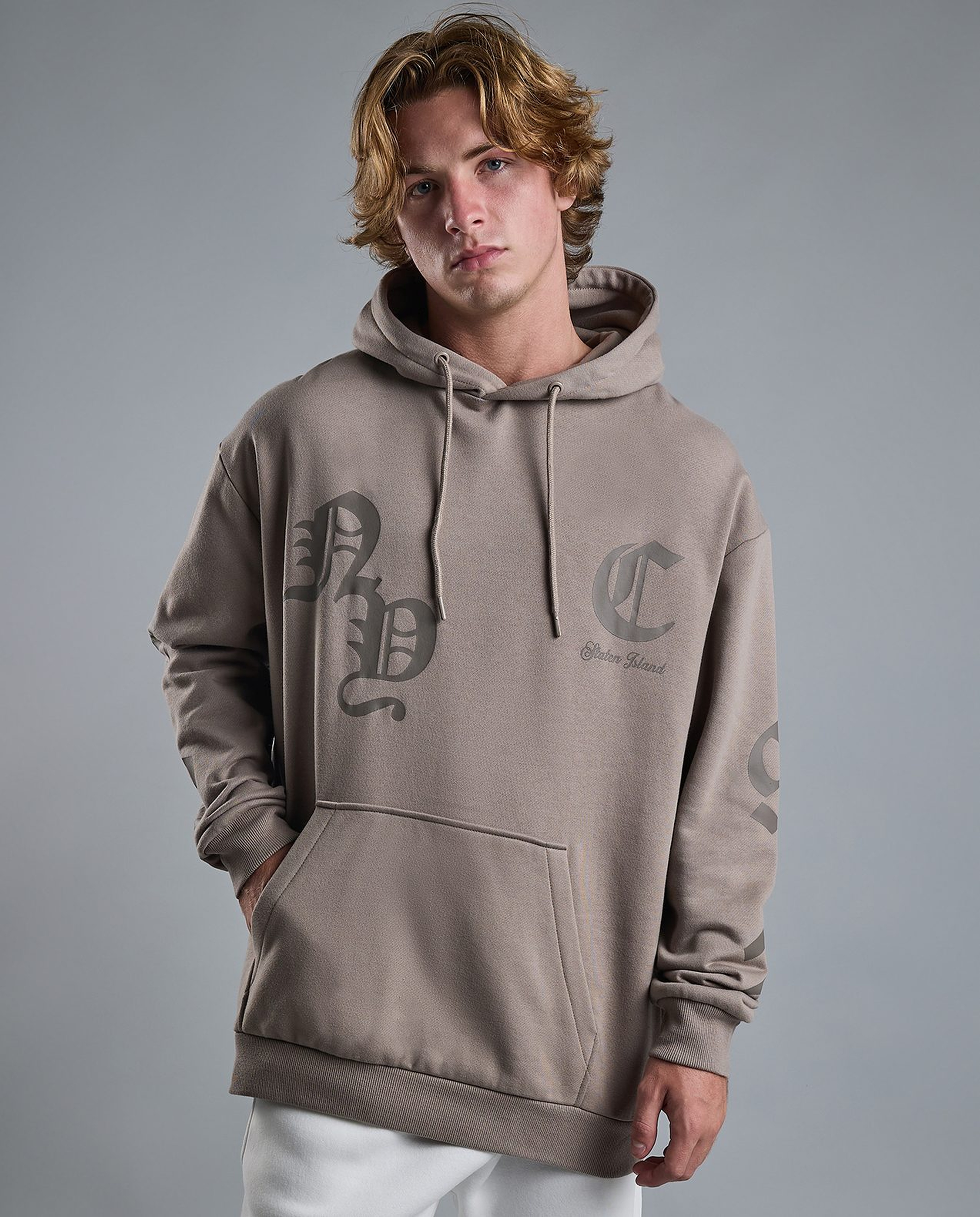 Printed Hoodie with Long Sleeves