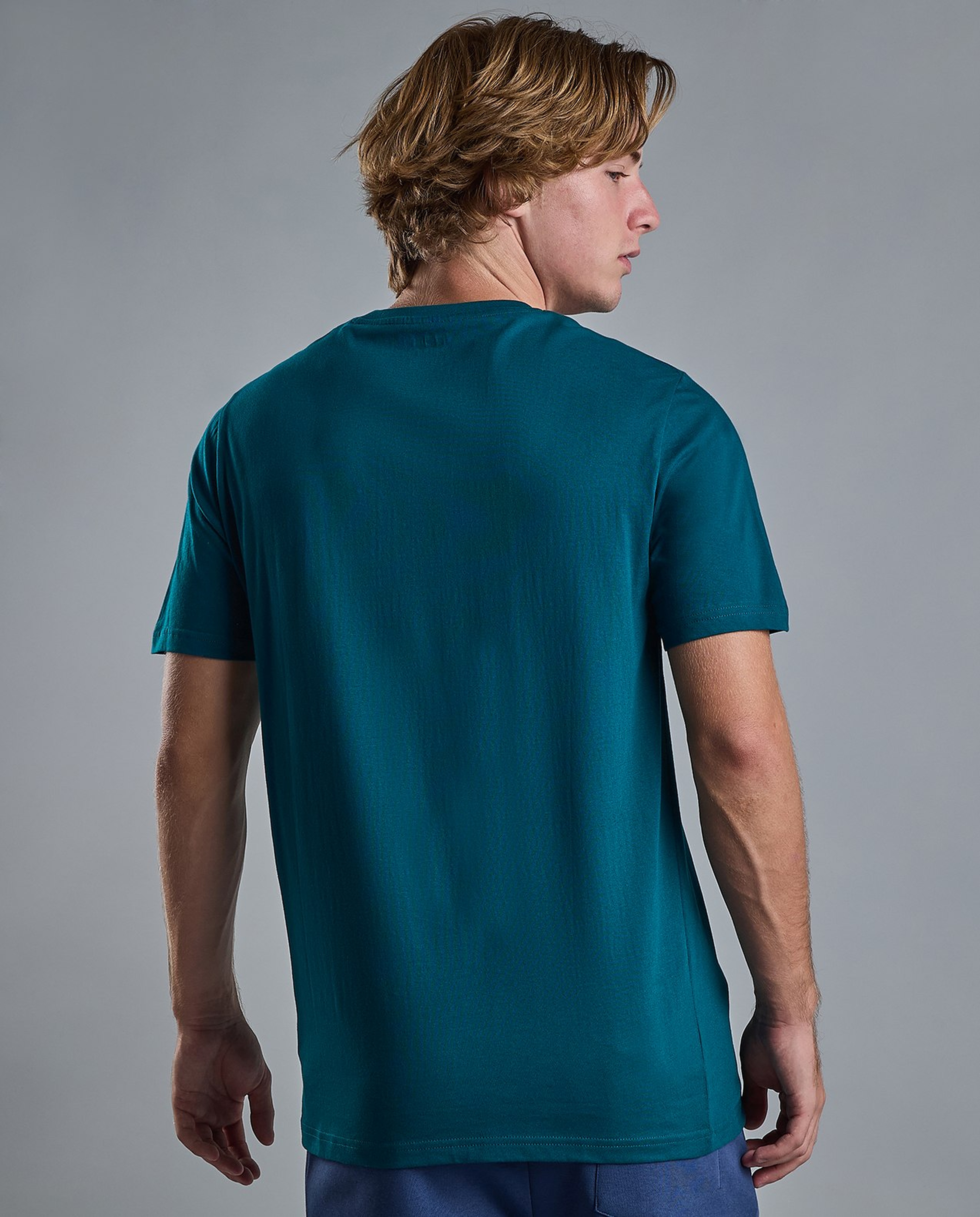 Solid T-Shirt with Crew Neck and Short Sleeves