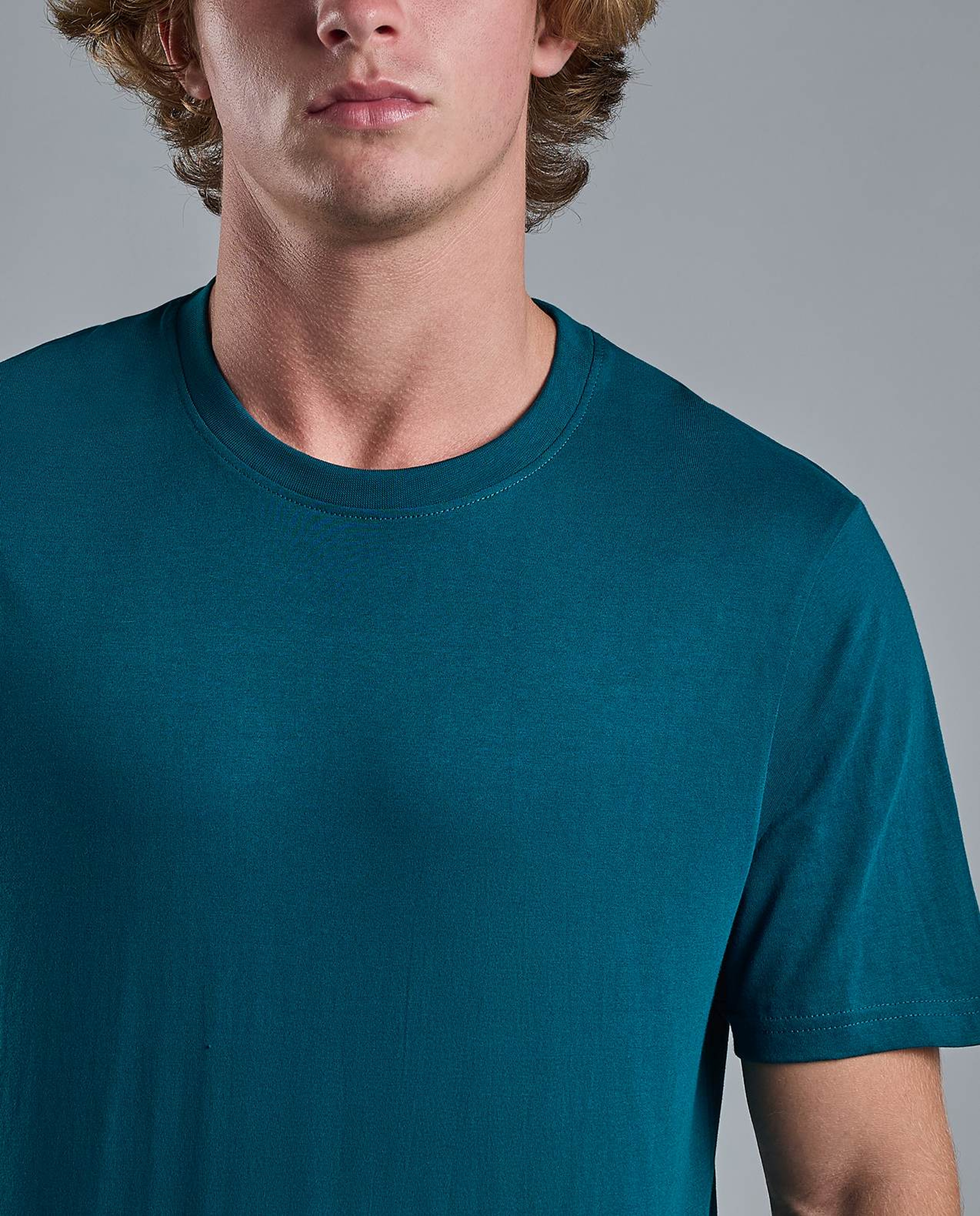 Solid T-Shirt with Crew Neck and Short Sleeves