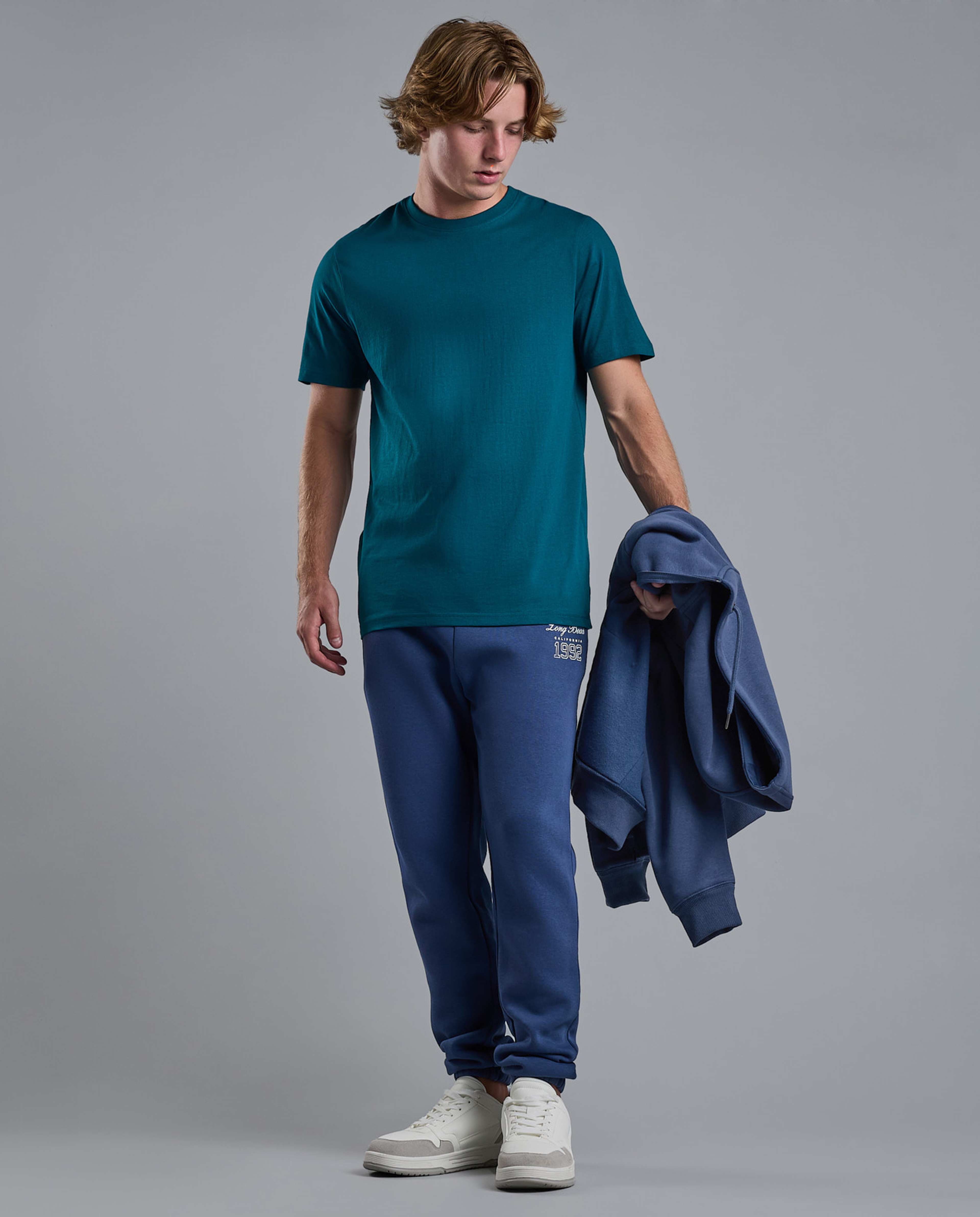 Solid T-Shirt with Crew Neck and Short Sleeves