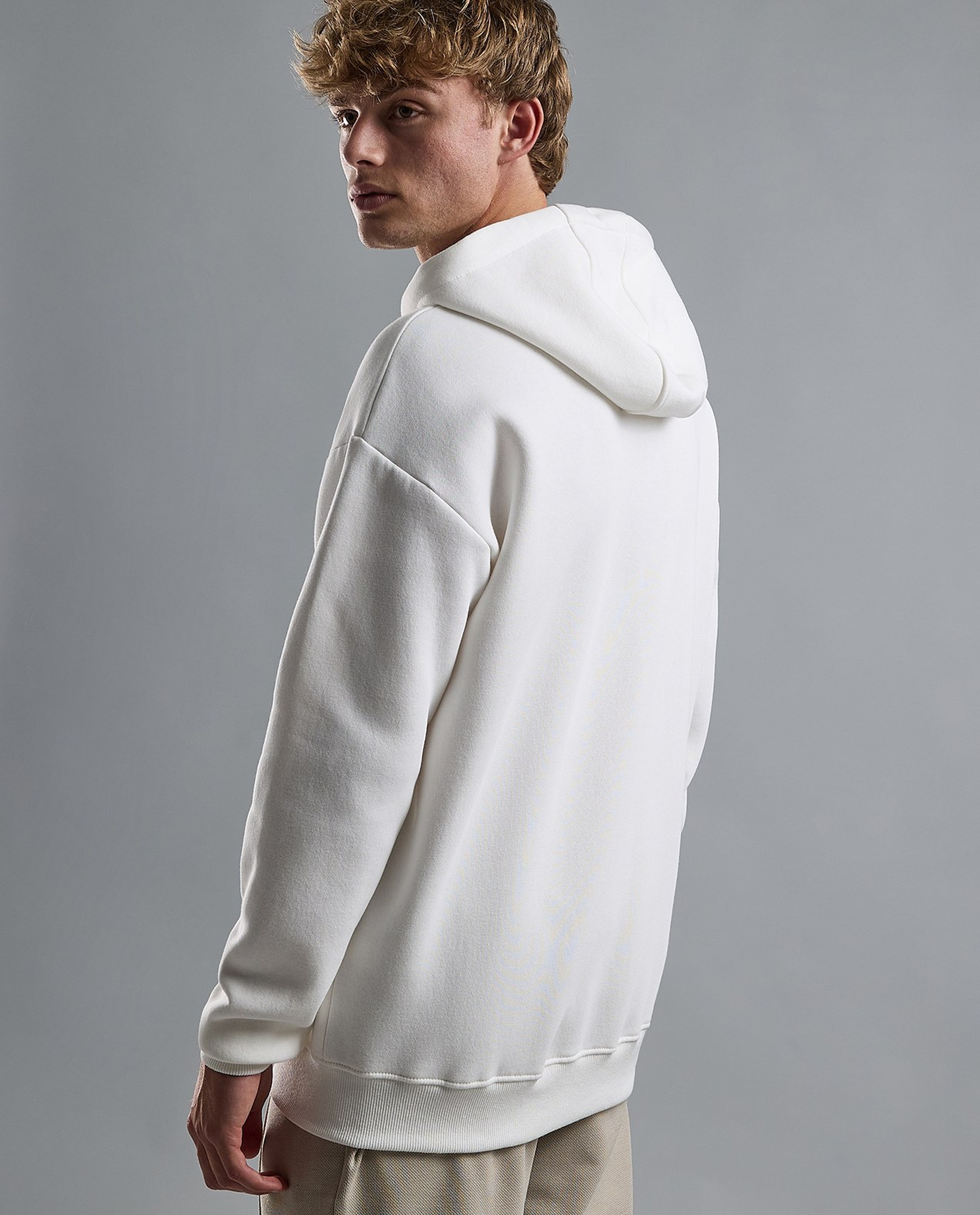 Typography Print Hooded Jacket with Zipper Closure