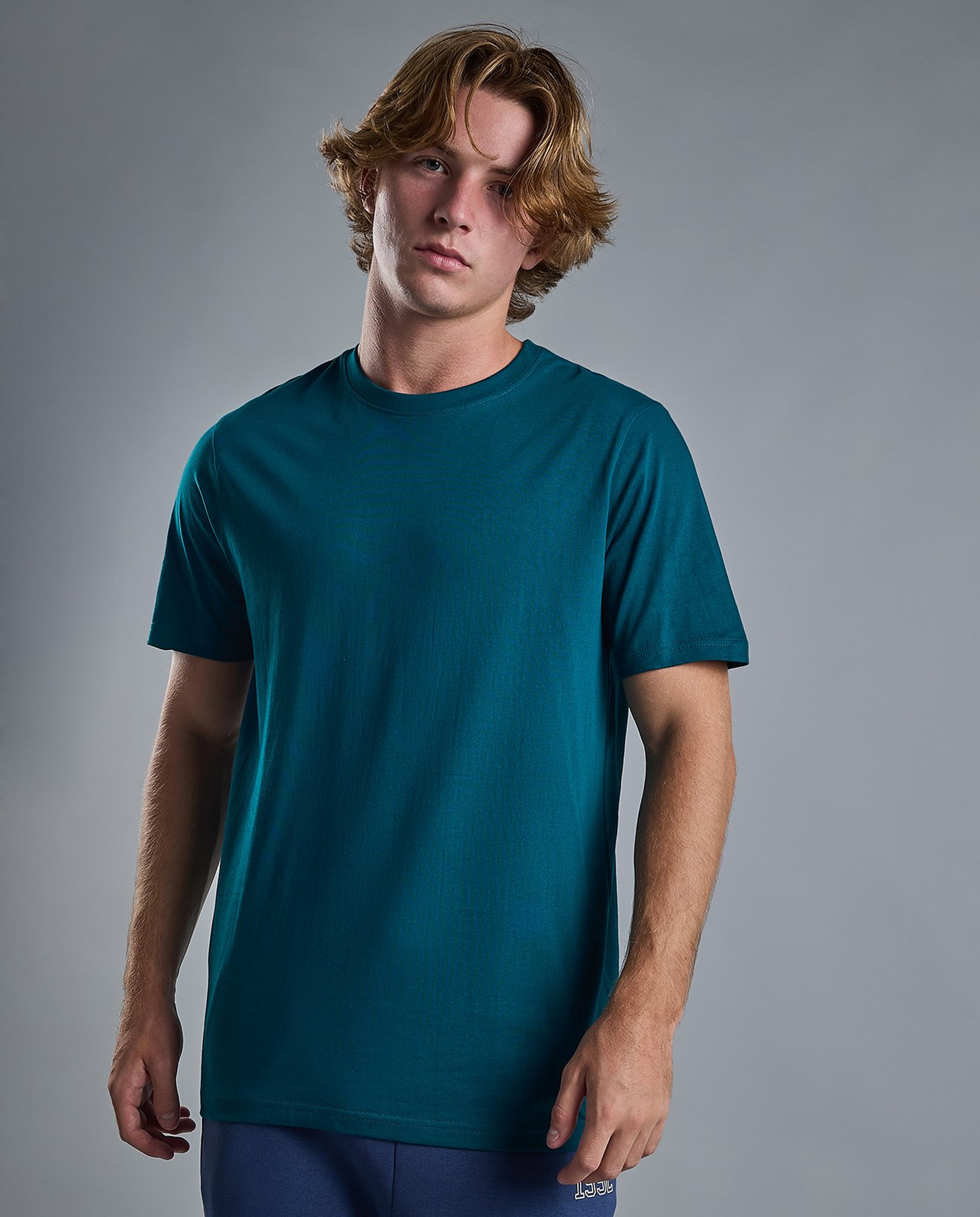 Solid T-Shirt with Crew Neck and Short Sleeves