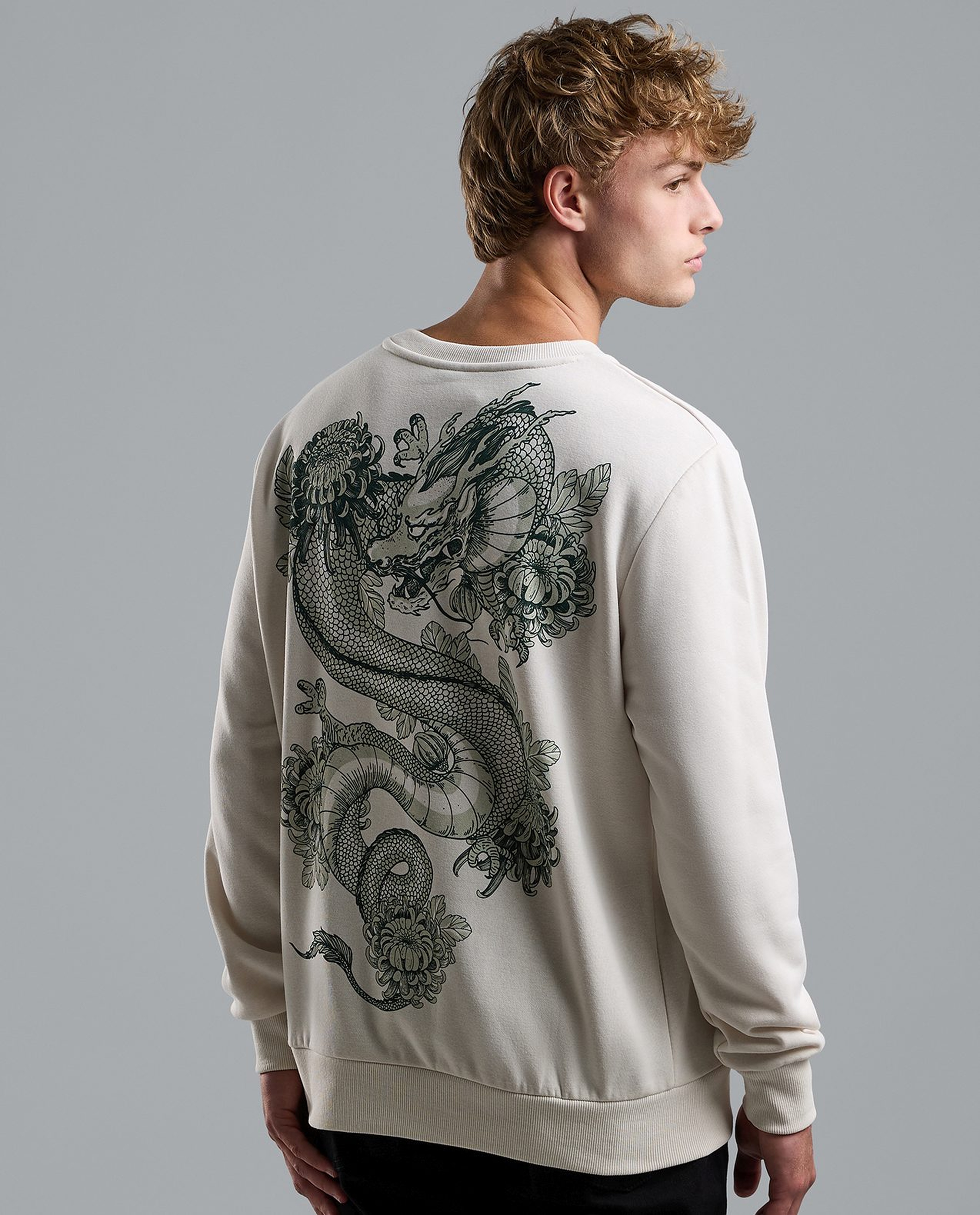 Printed Sweatshirt with Crew Neck and Long Sleeves