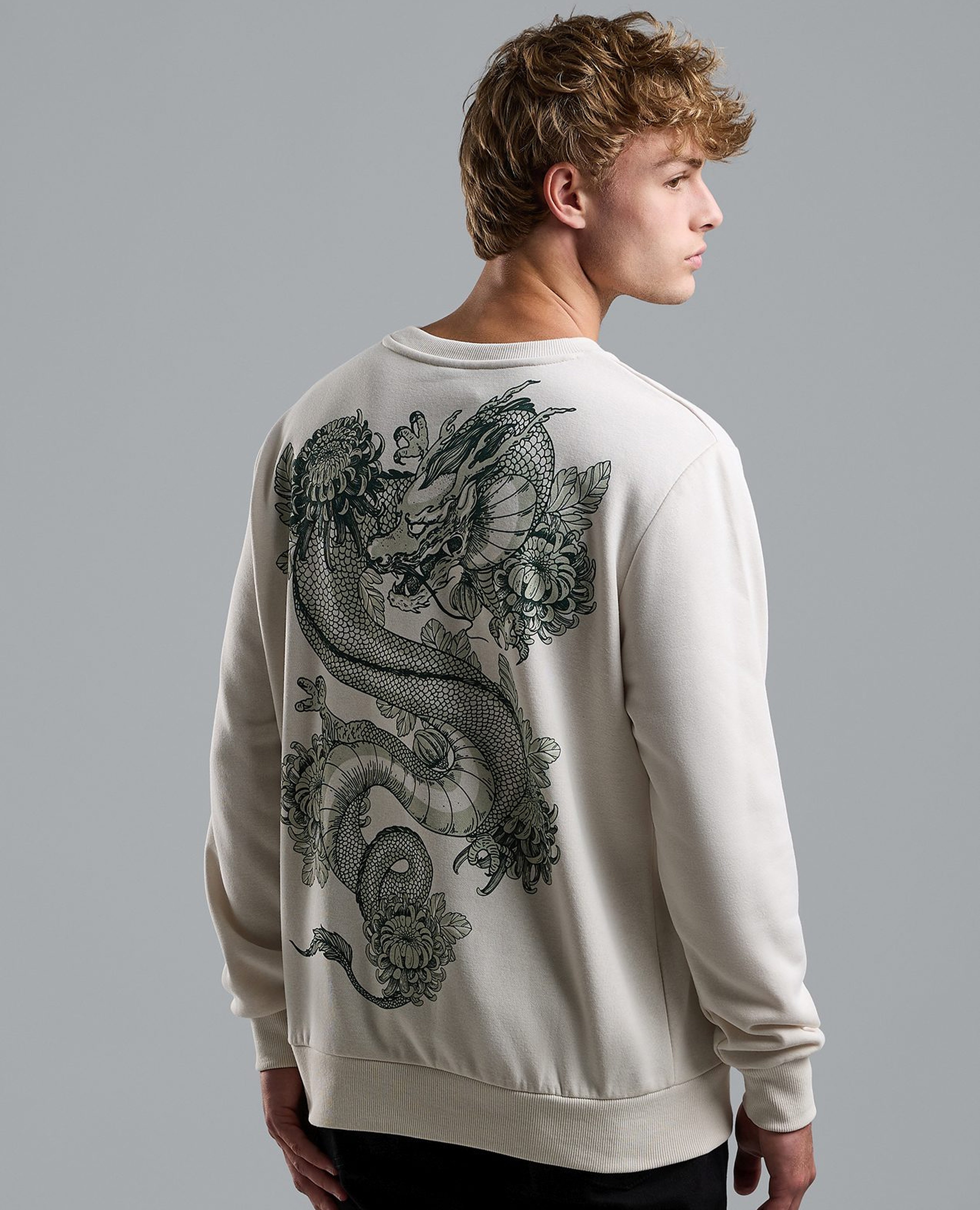 Printed Sweatshirt with Crew Neck and Long Sleeves